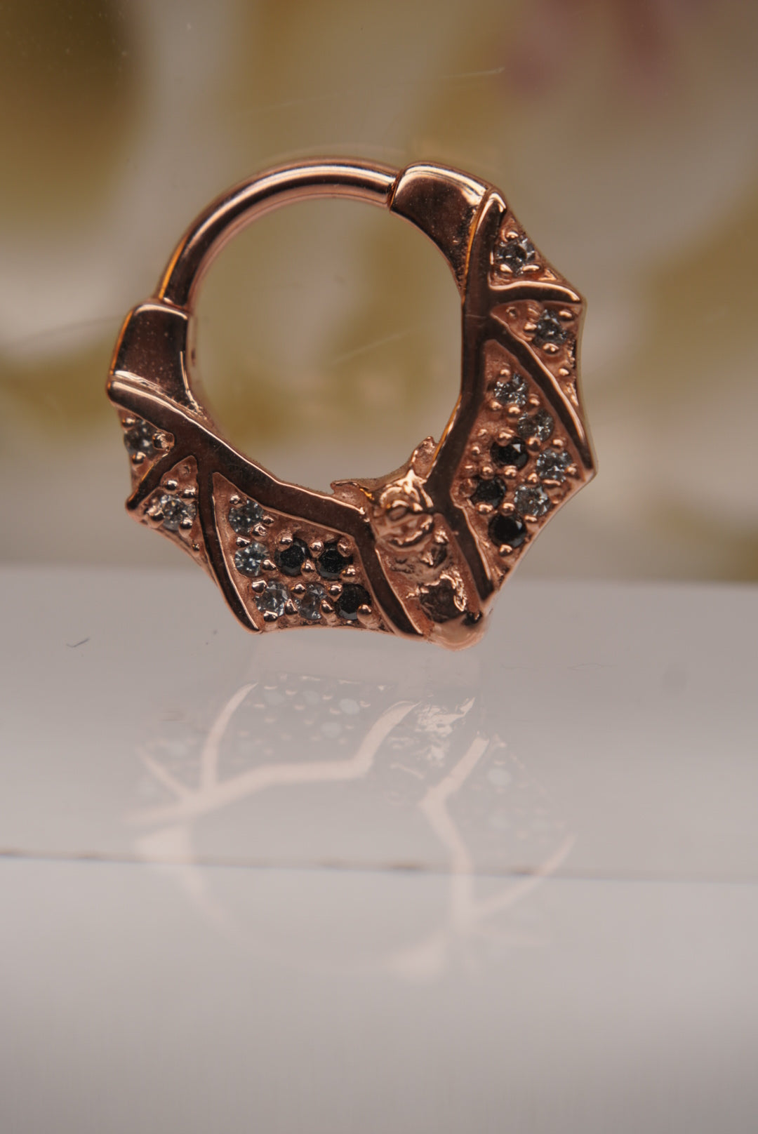 Lilith Bat Clicker with Graduating Diamonds & Sapphires