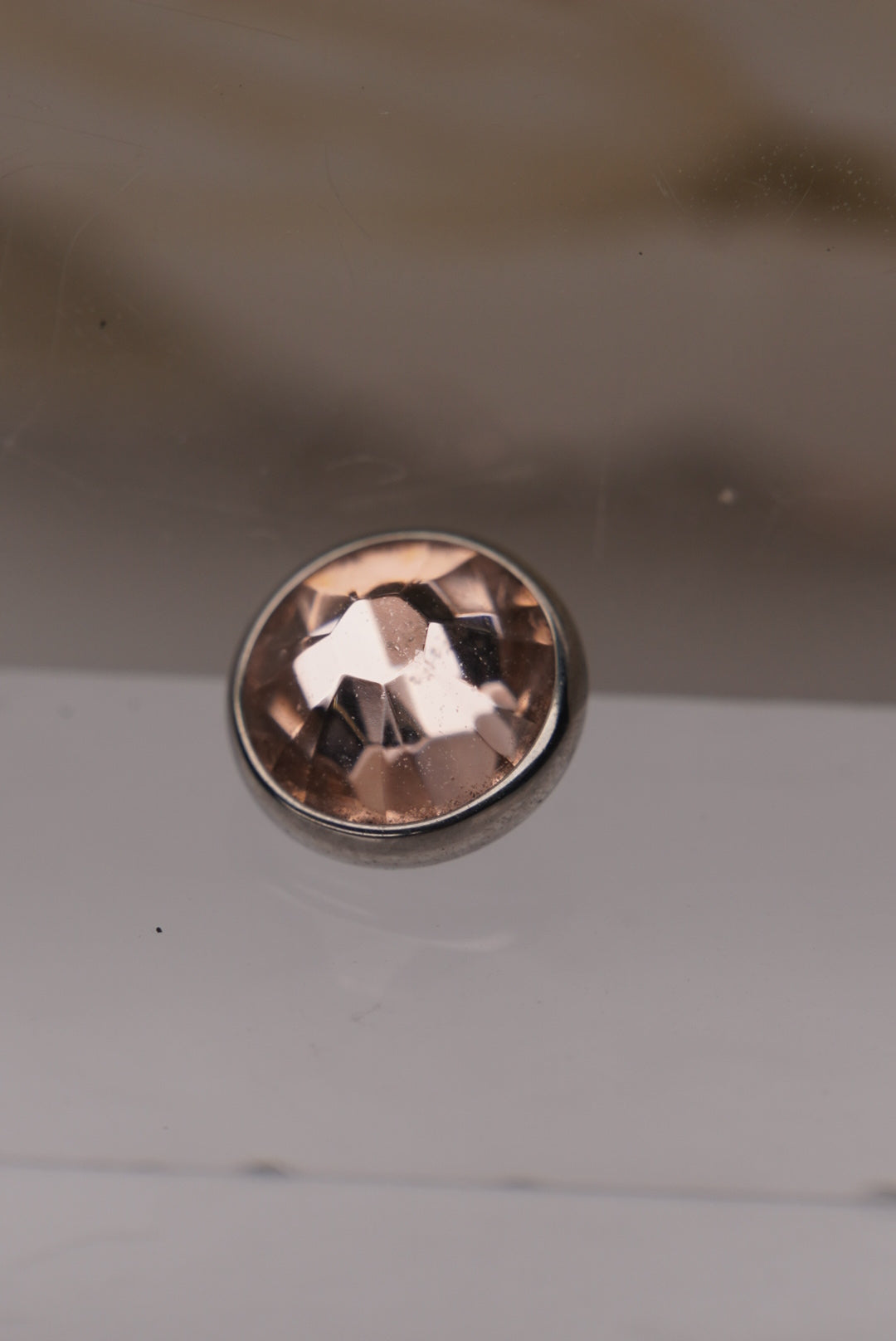 Light Peach Crystal- Flat Faceted Gems 14g
