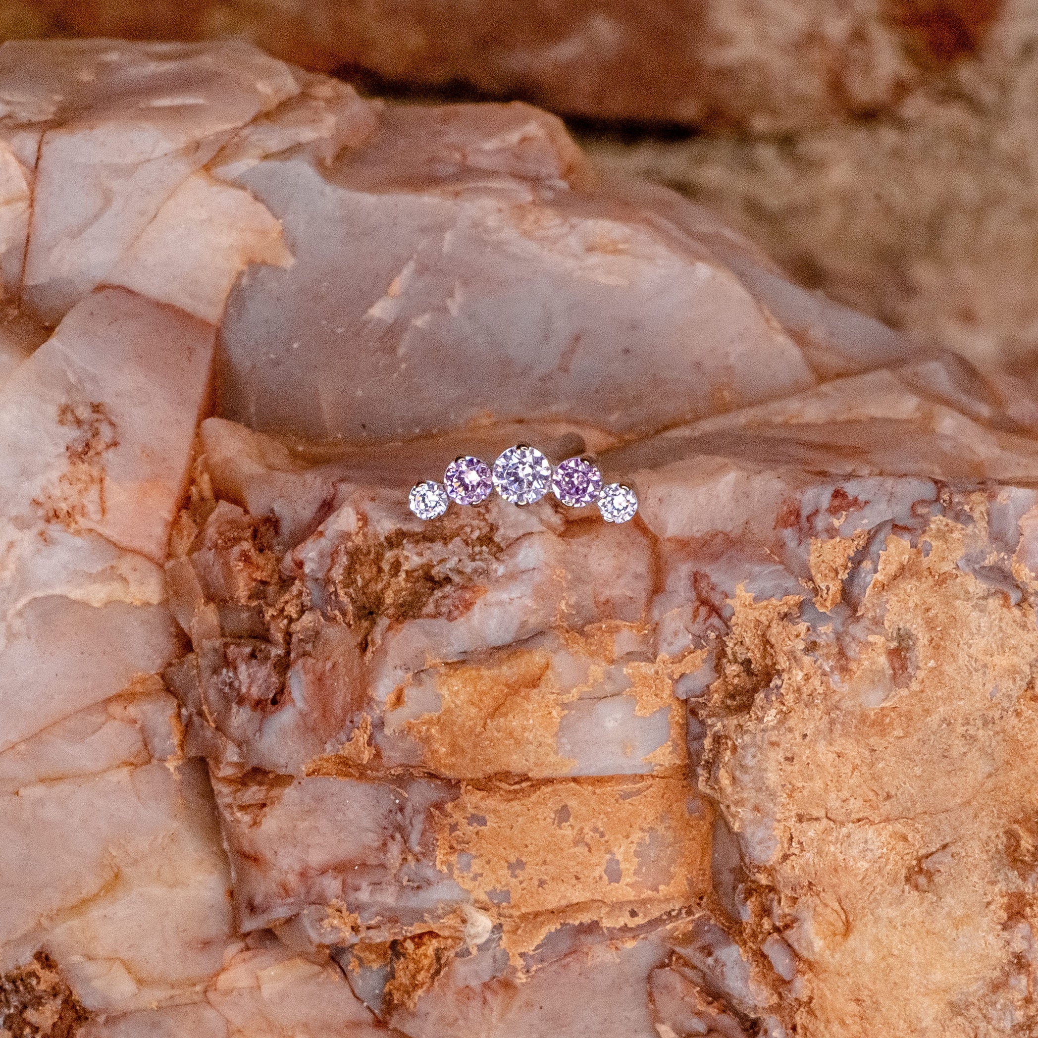 White, Purple, & Tanzanite Crystal Prium- 12/14g