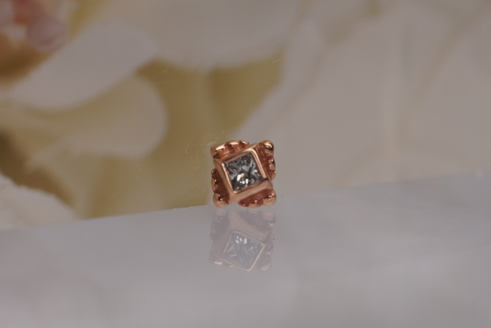 Beaded Princess in Rose Gold- GENUINE DIAMONDS
