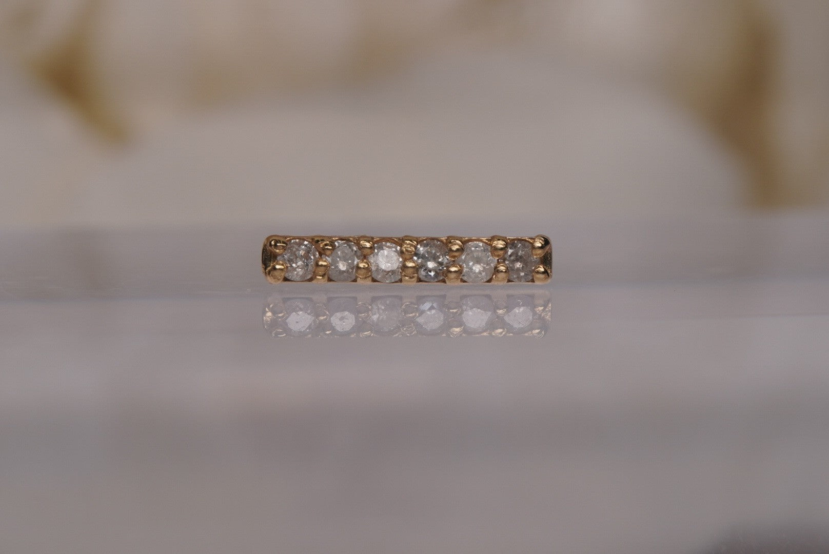 Rail Pin in Yellow Gold- Genuine Diamonds