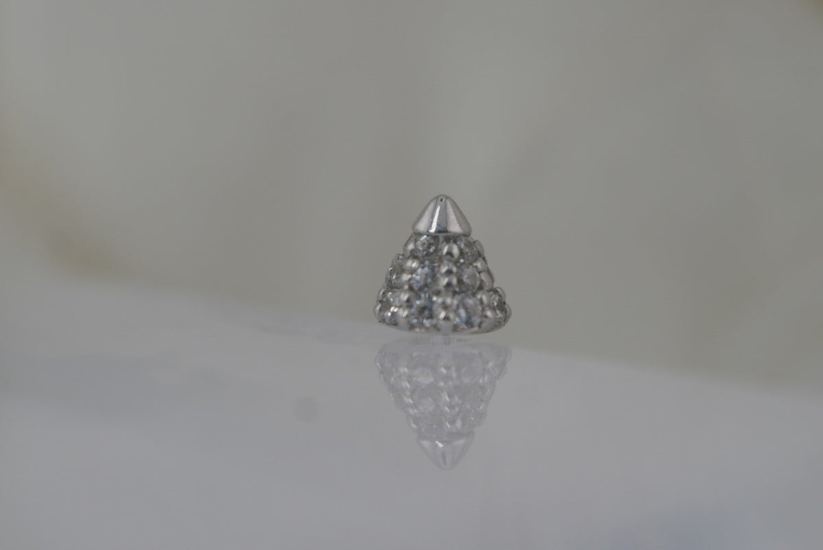 Buddha Jewelry 14k Gold "Maximalist" with crystals in THREADLESS white gold