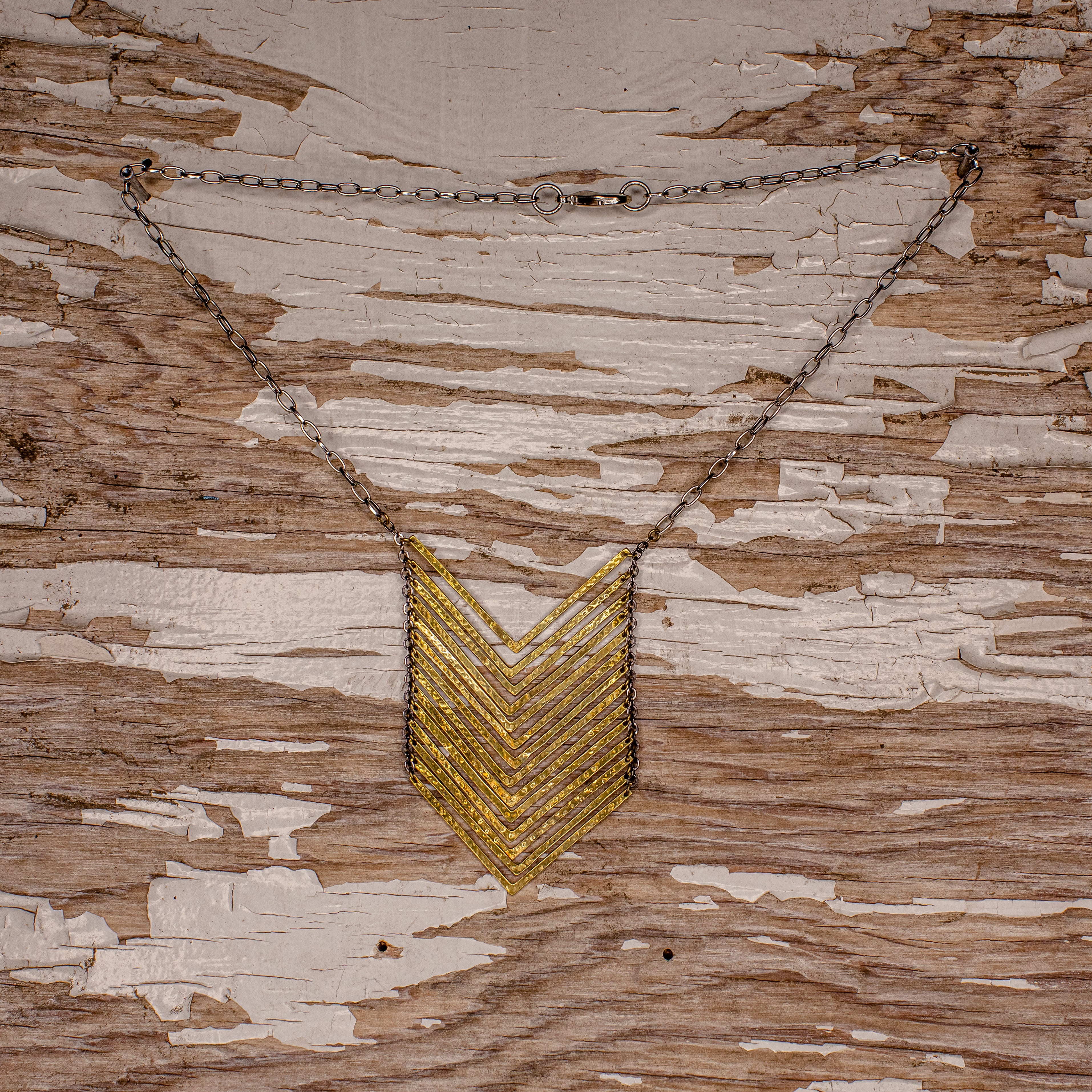 Chevron Necklace- Yellow Gold Plated