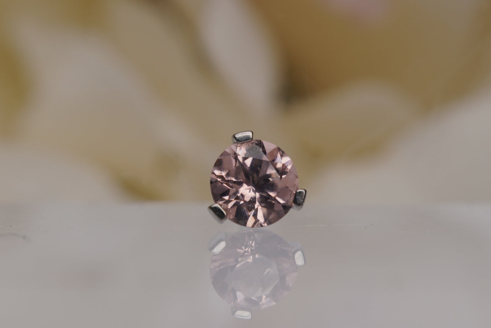 Dusty Morganite Crystal Prong-16/18g