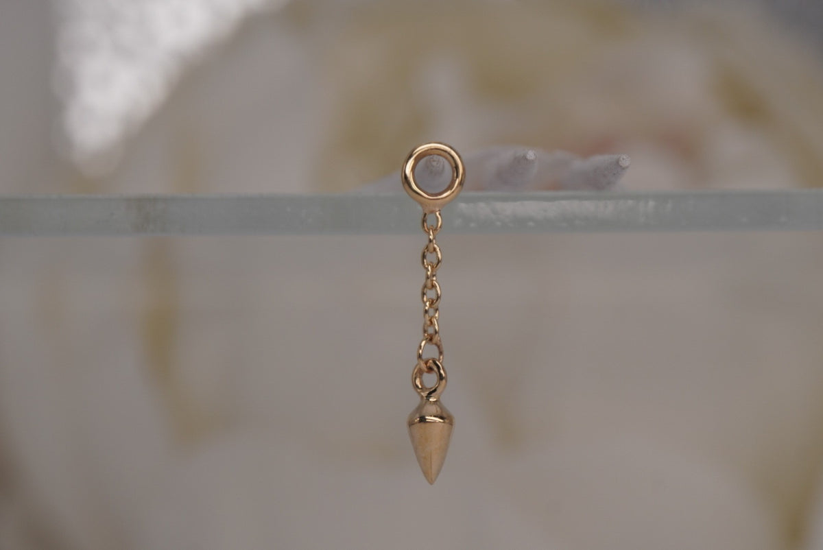 Tether 14k "Pendulum" spike chain/charm dangle in yellow gold