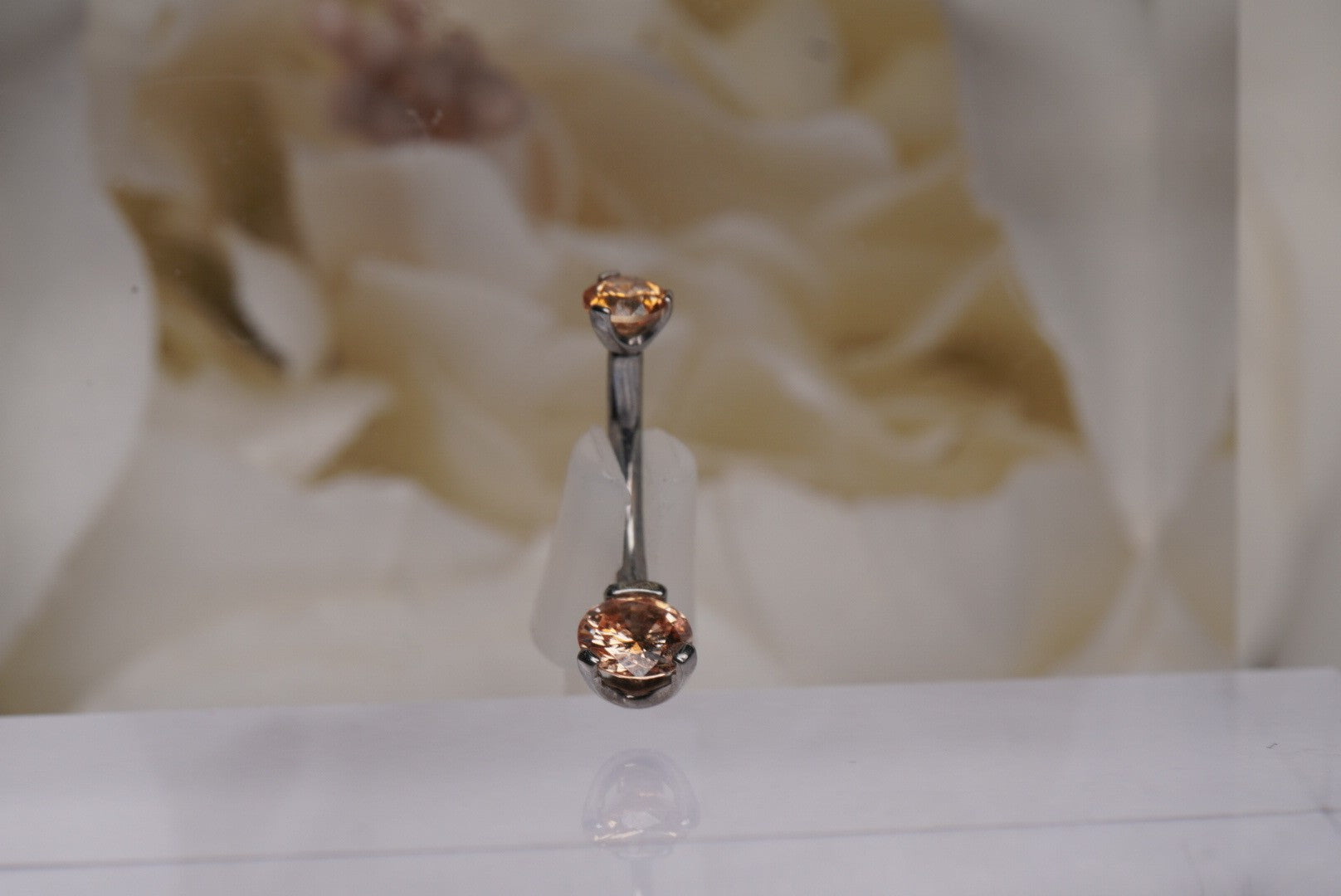 Amber Prong Set 16g Curve Barbell