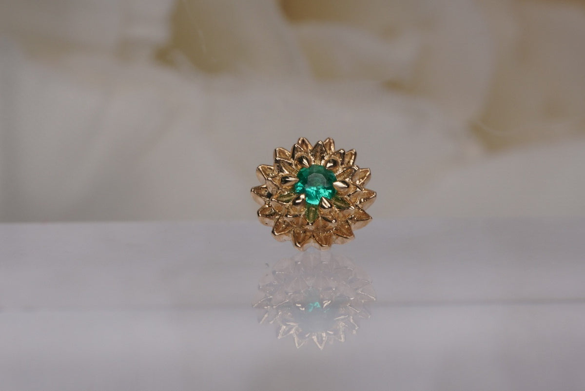 Tether 14k "Dahlia" with genuine emerald Yellow gold white gold rose gold