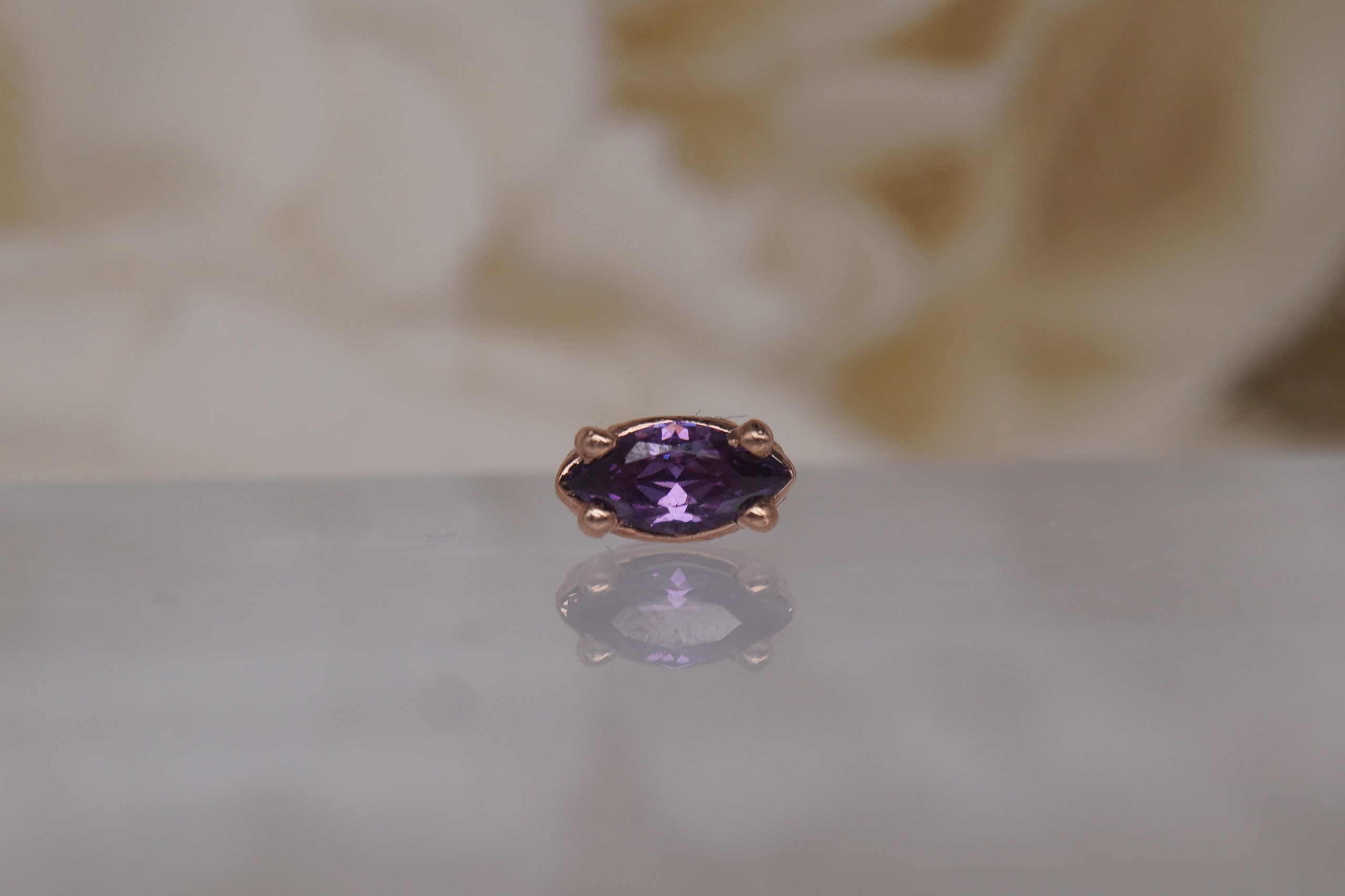 6 Prong Marquise with Amethyst Crystals