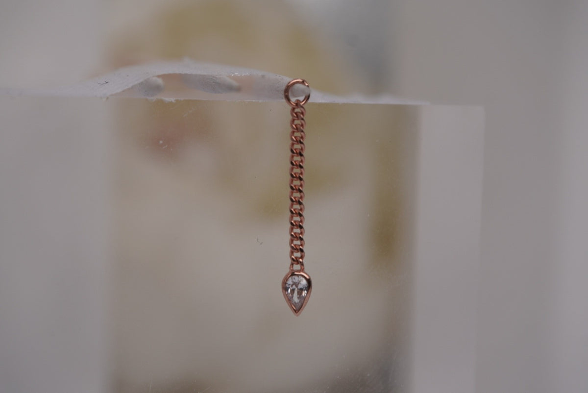 Buddha Jewelry Organics 14k Gold 20mm "Painkiller Chain" with crystals in rose gold