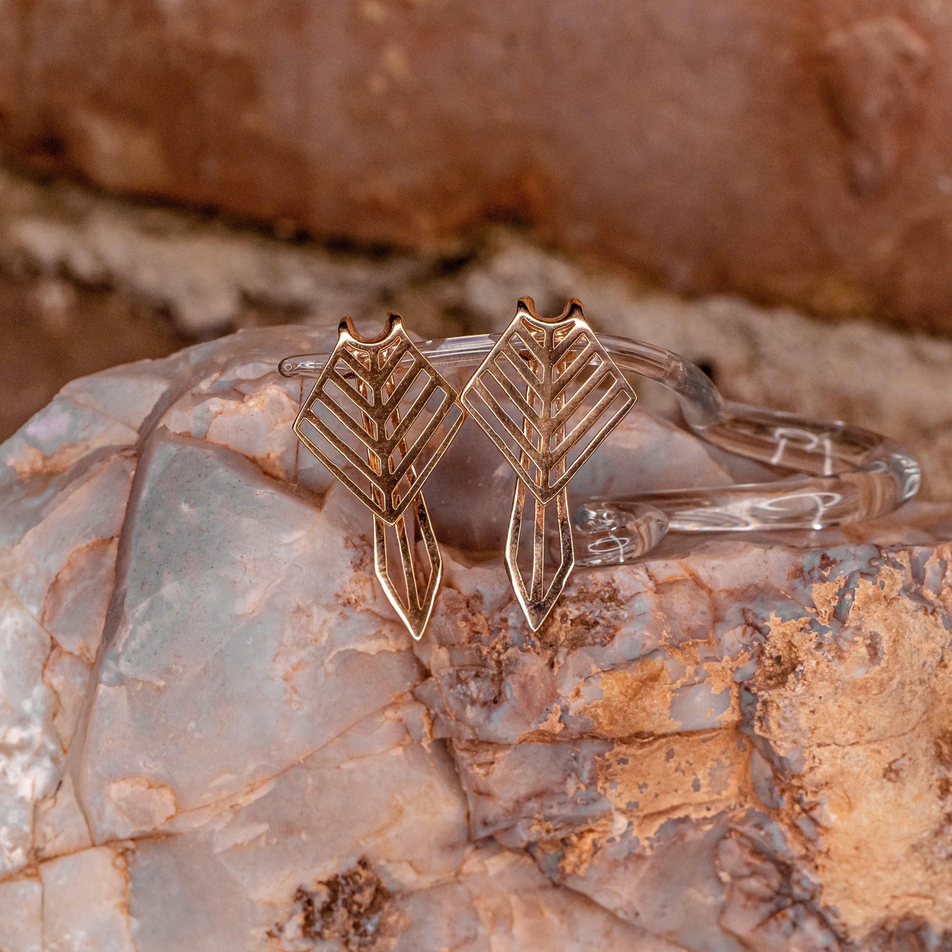 Chevron Cradle-2g-Rose Gold Plated