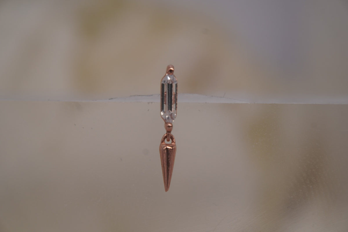 Buddha Jewelry Organics 14k12x1.5mm "Musea" THREADLESS with Crystals in rose gold