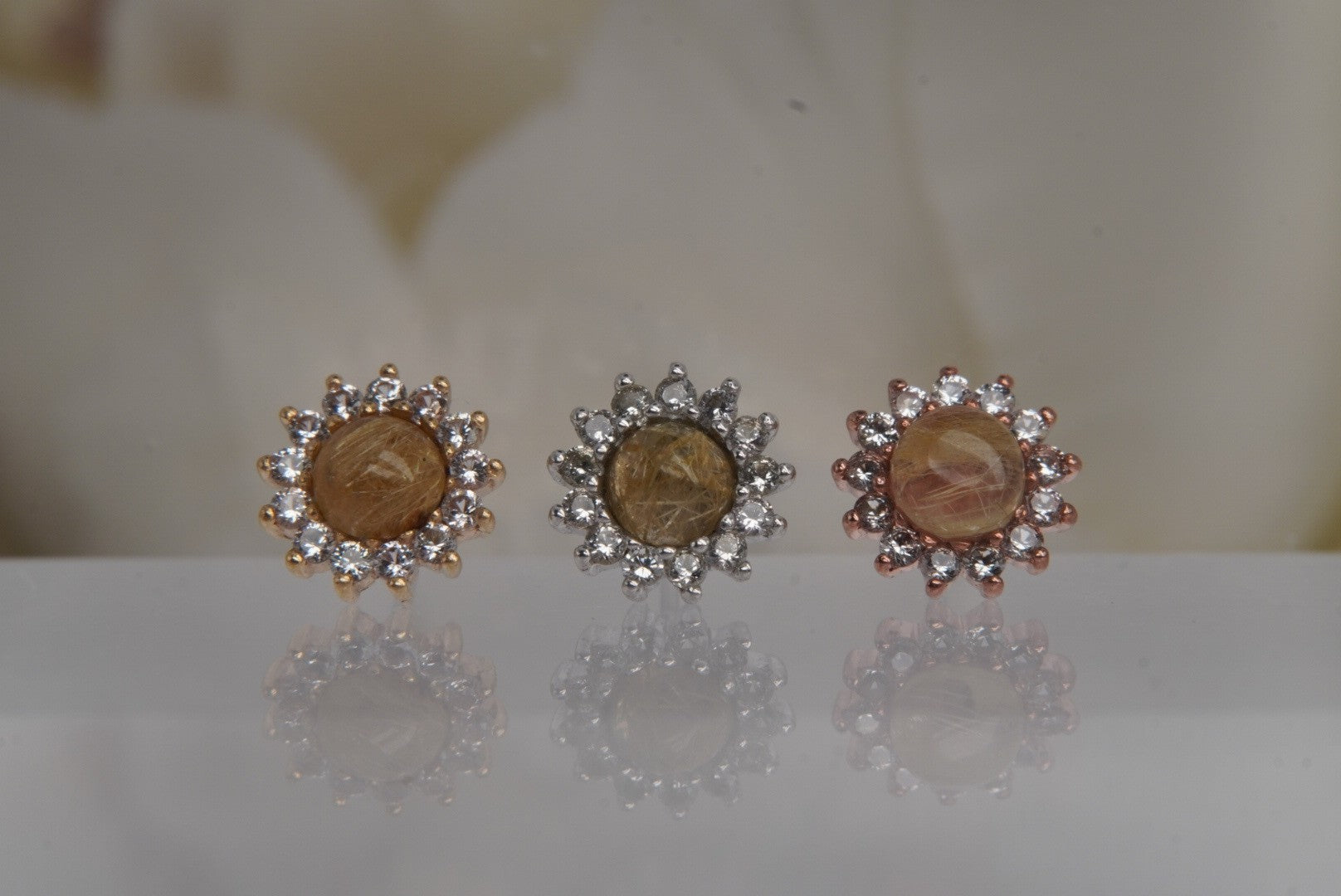 Delphine w/ Golden Rutilated Quartz & White Sapphire