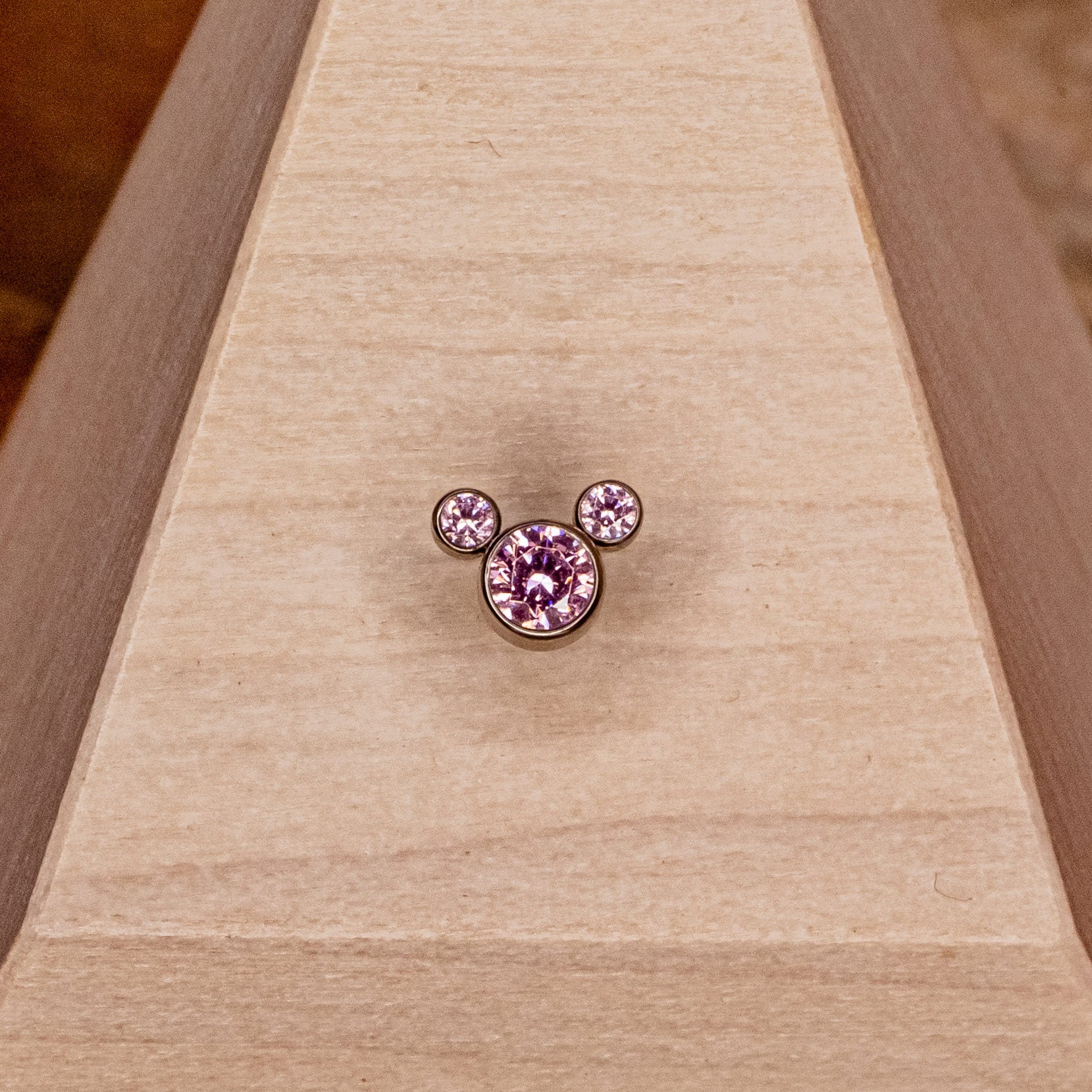 Mickey Head- Pink Swarovski Crystals