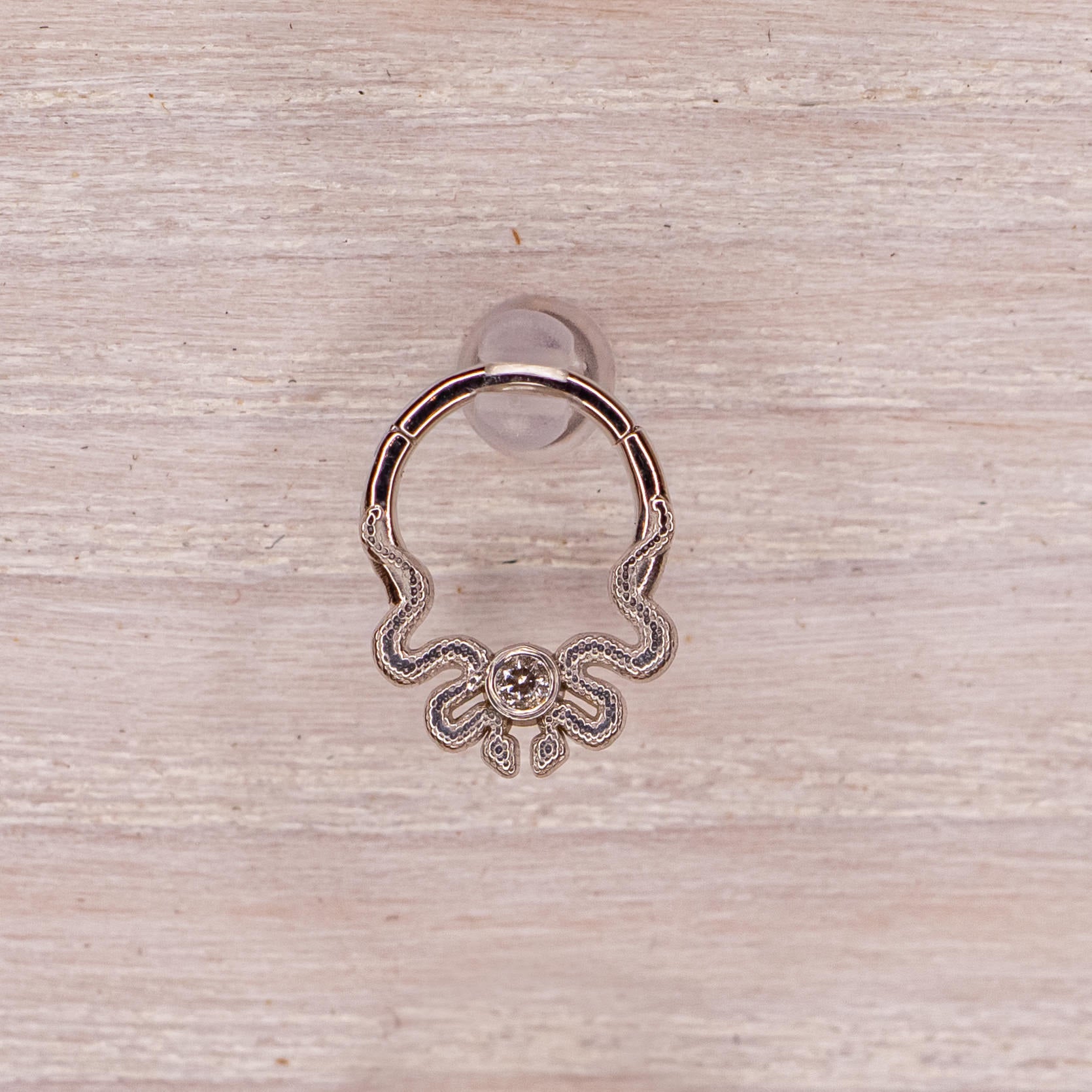 Double Snake Clicker- White Gold