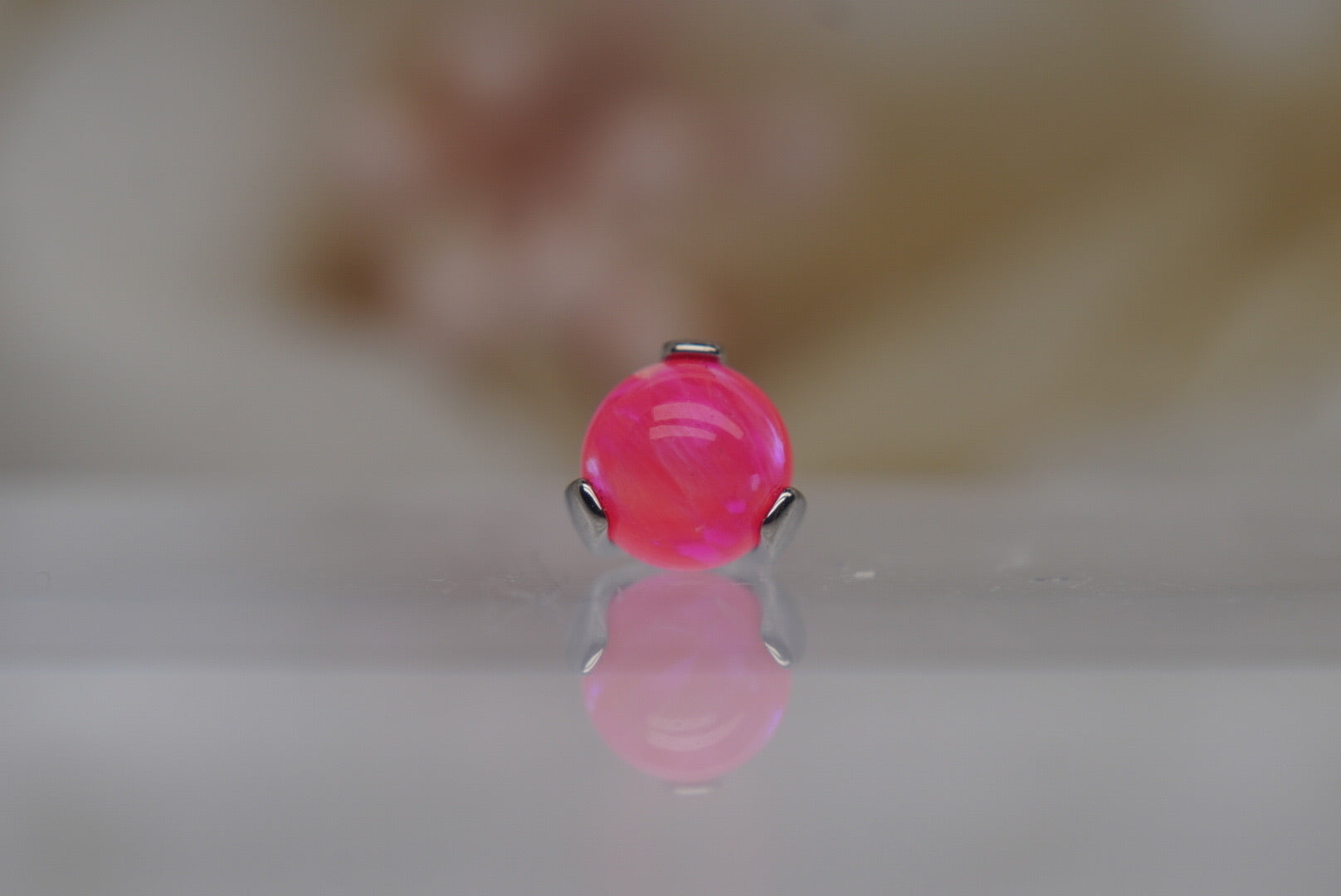 Hot Pink Opal Prong Setting- 12/14g
