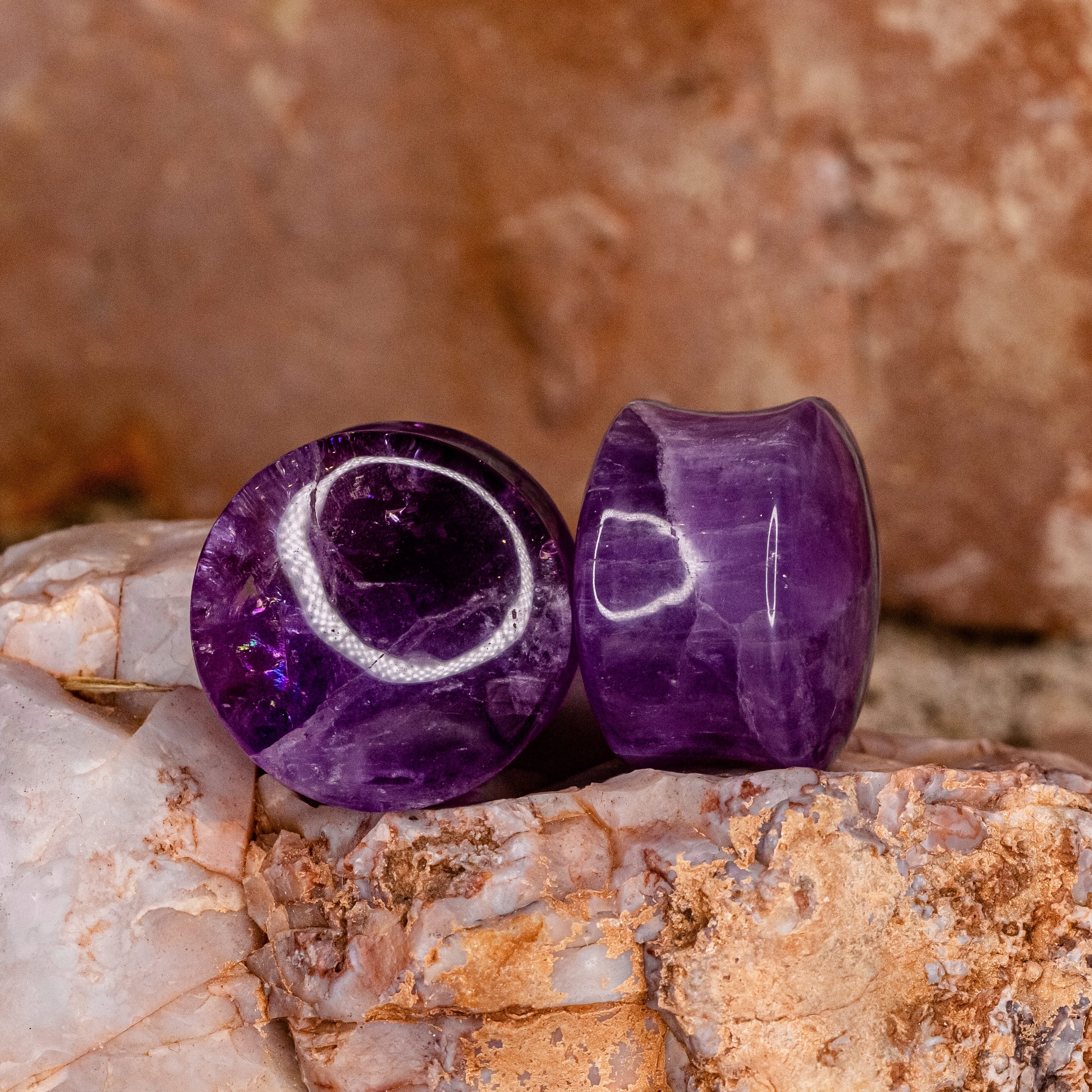 Amethyst Plug 1" ID 1 1/8" OD