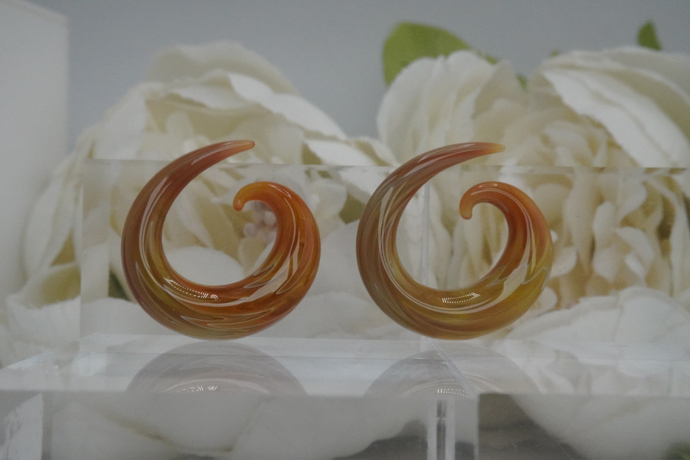 Brown and Amber Glass Spirals - 0g