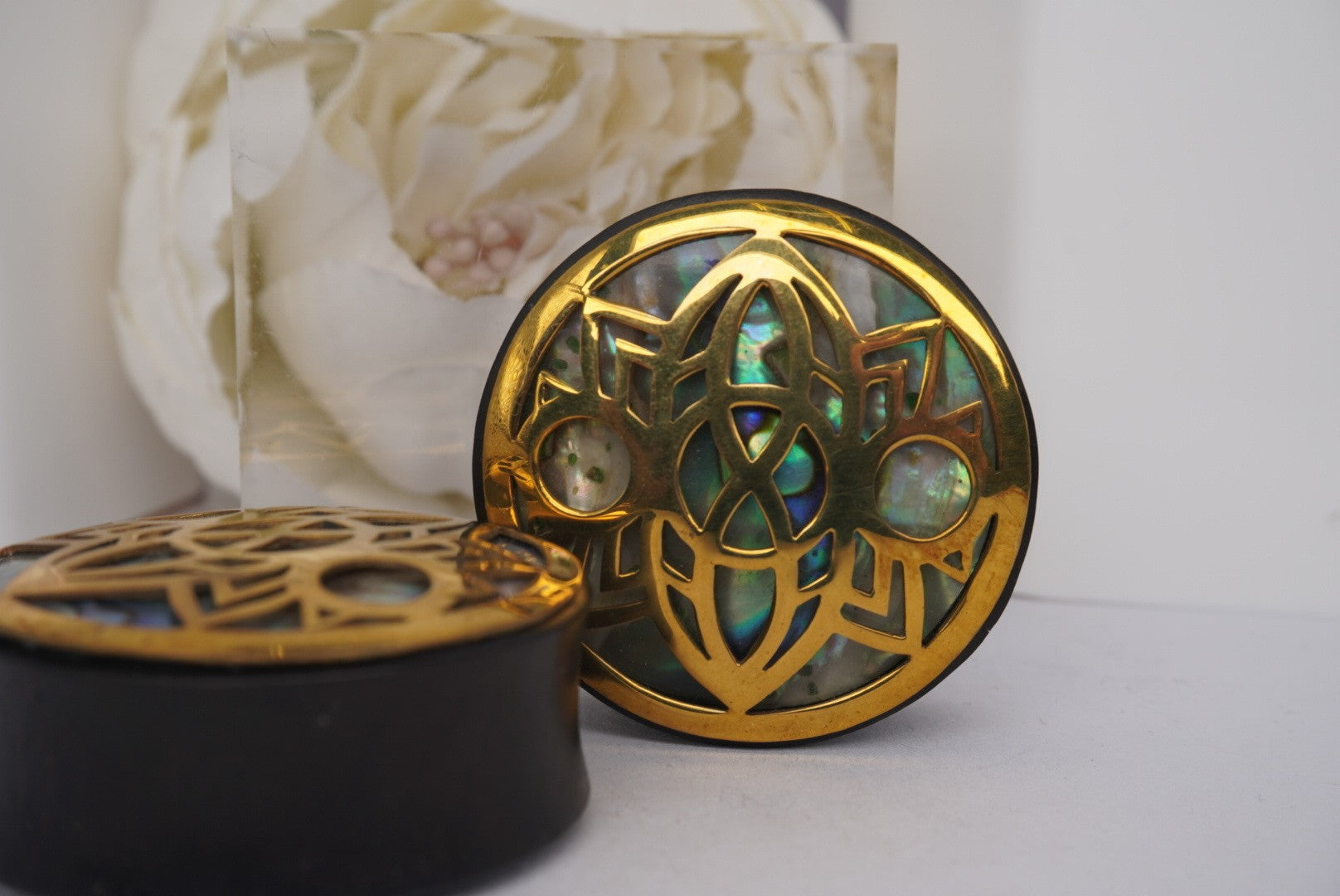 Indah- Brass with Abalone