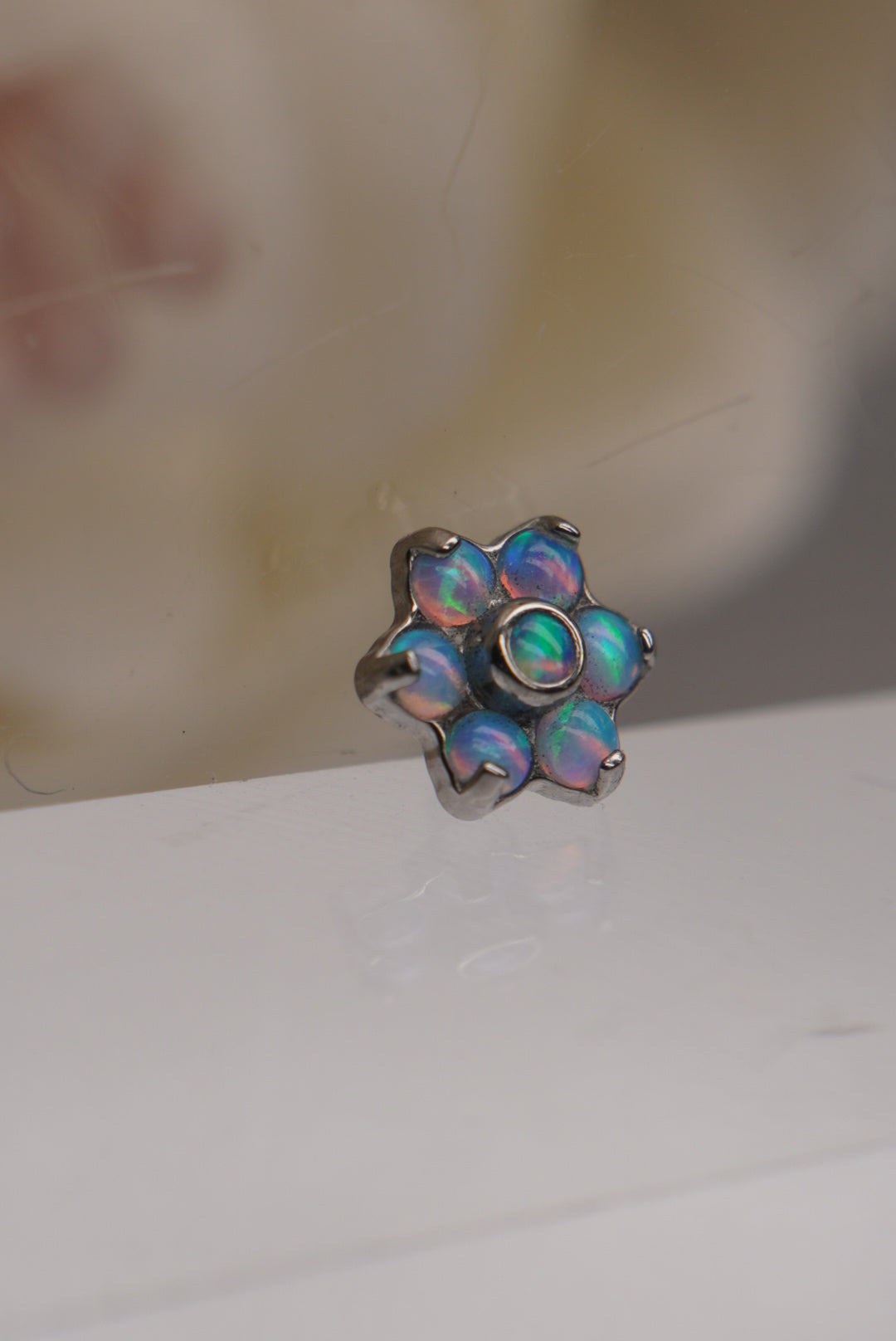 6-Petal Flower 5mm (Sky Blue Opal)- 14g