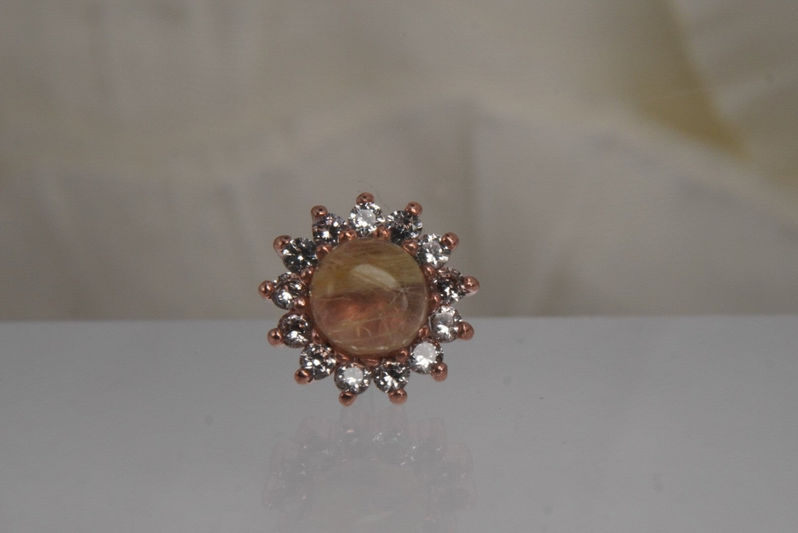 Delphine w/ Golden Rutilated Quartz & White Sapphire