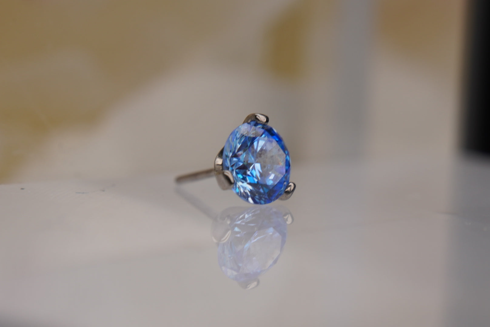 Arctic Blue Crystal- Prong