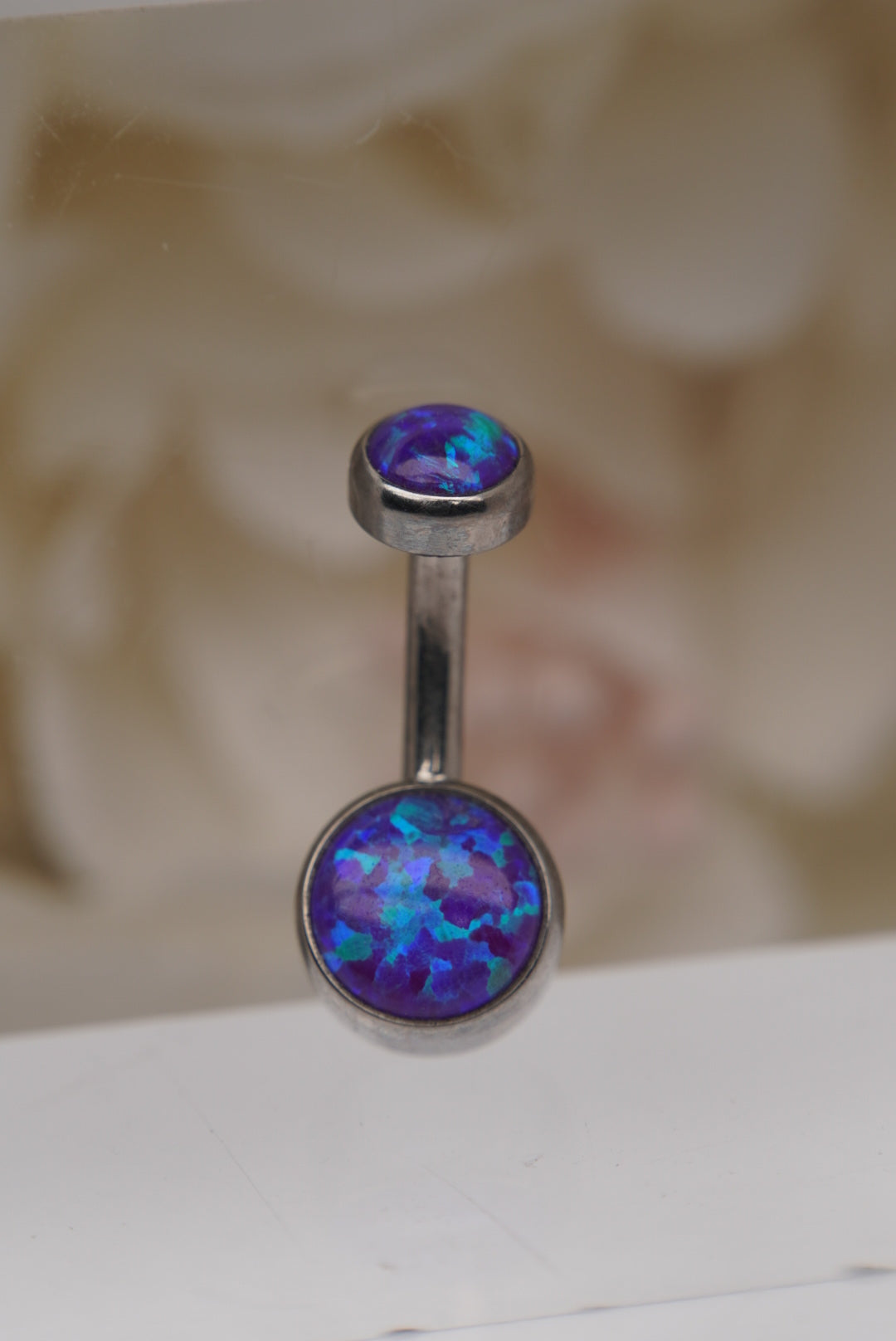 Sleepy Lavender Opal Navel in a Bezel Setting (4mm/6mm)