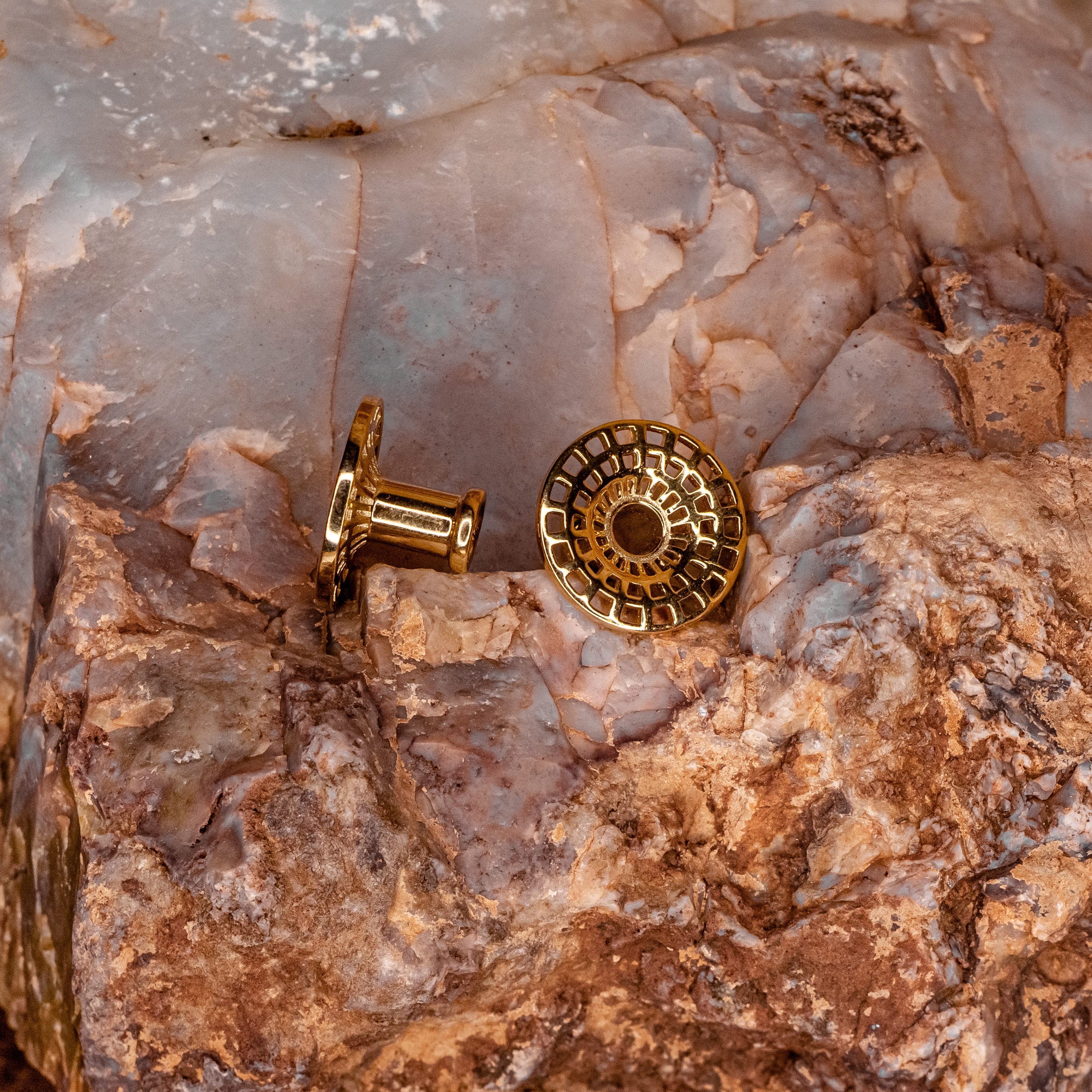 Black Hole-Yellow Gold Plated- 4g ID 2g OD