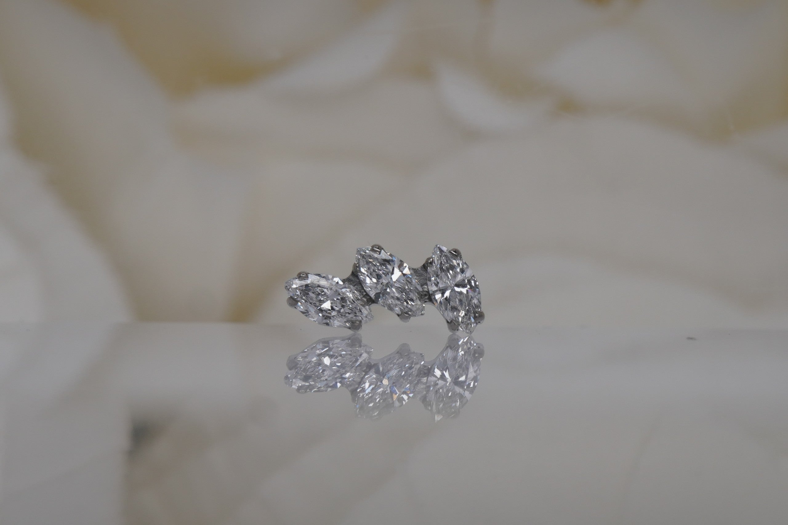 Sprig Marquise Fan with Diamonds