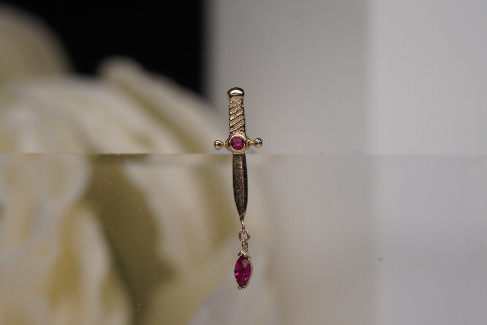 Kiss of Death in Yellow Gold with Genuine Rubies