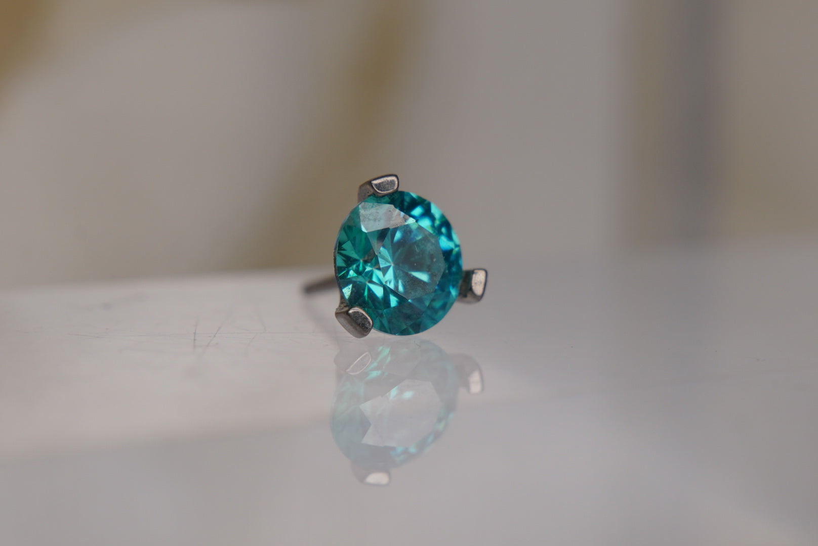 Mint Green Crystal- Prong