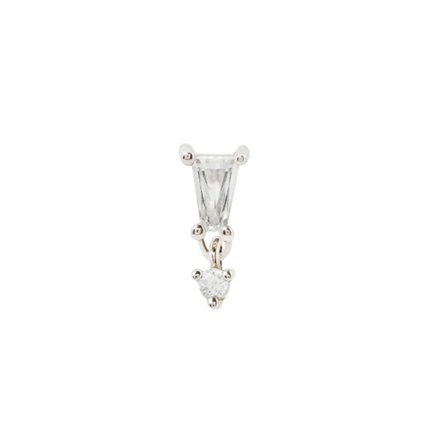 Buddha Jewelry Organics 14k 7x3mm "Yves" with Crystals dangle in WG stock image