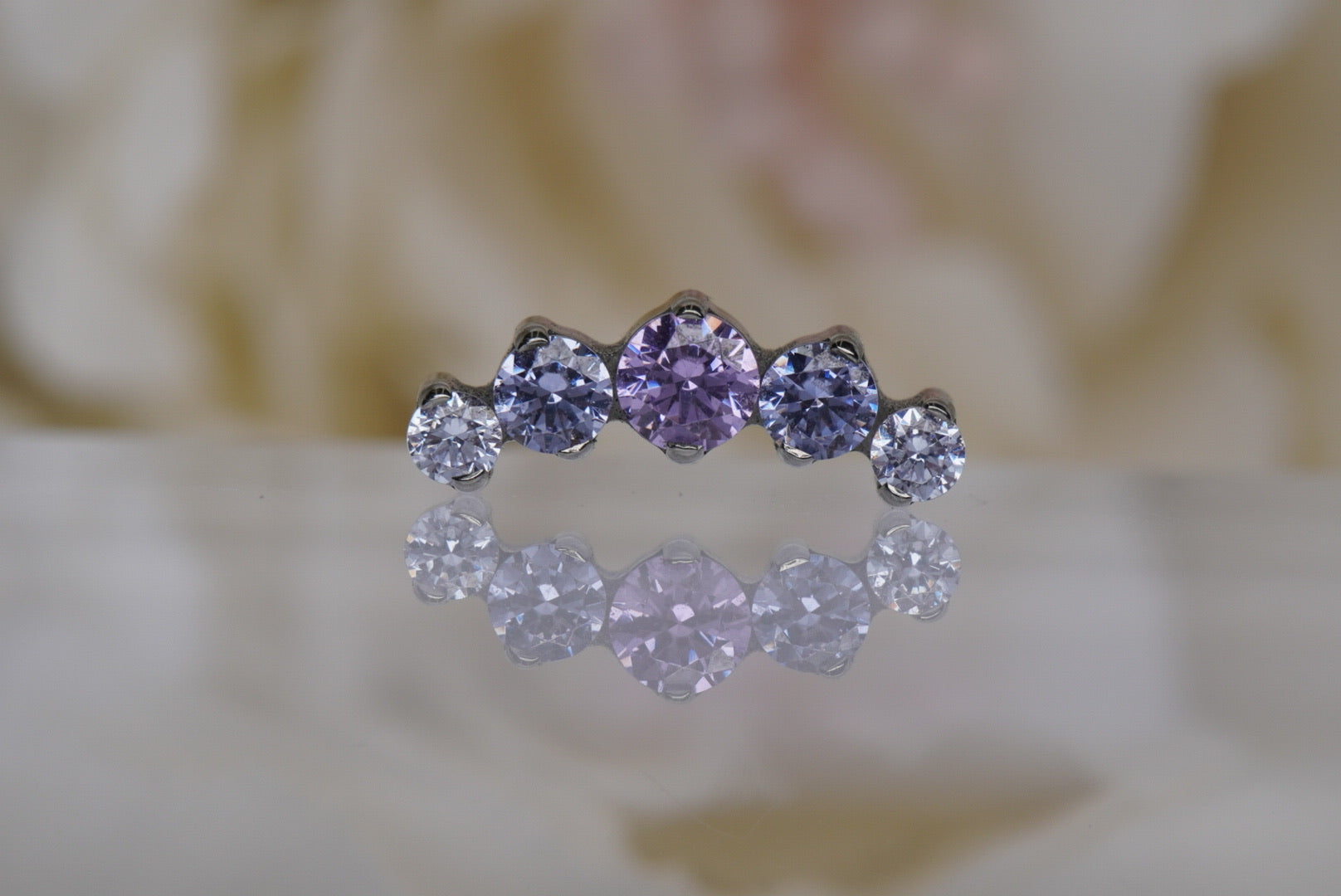 White, Purple, & Tanzanite Crystal Prium- 12/14g
