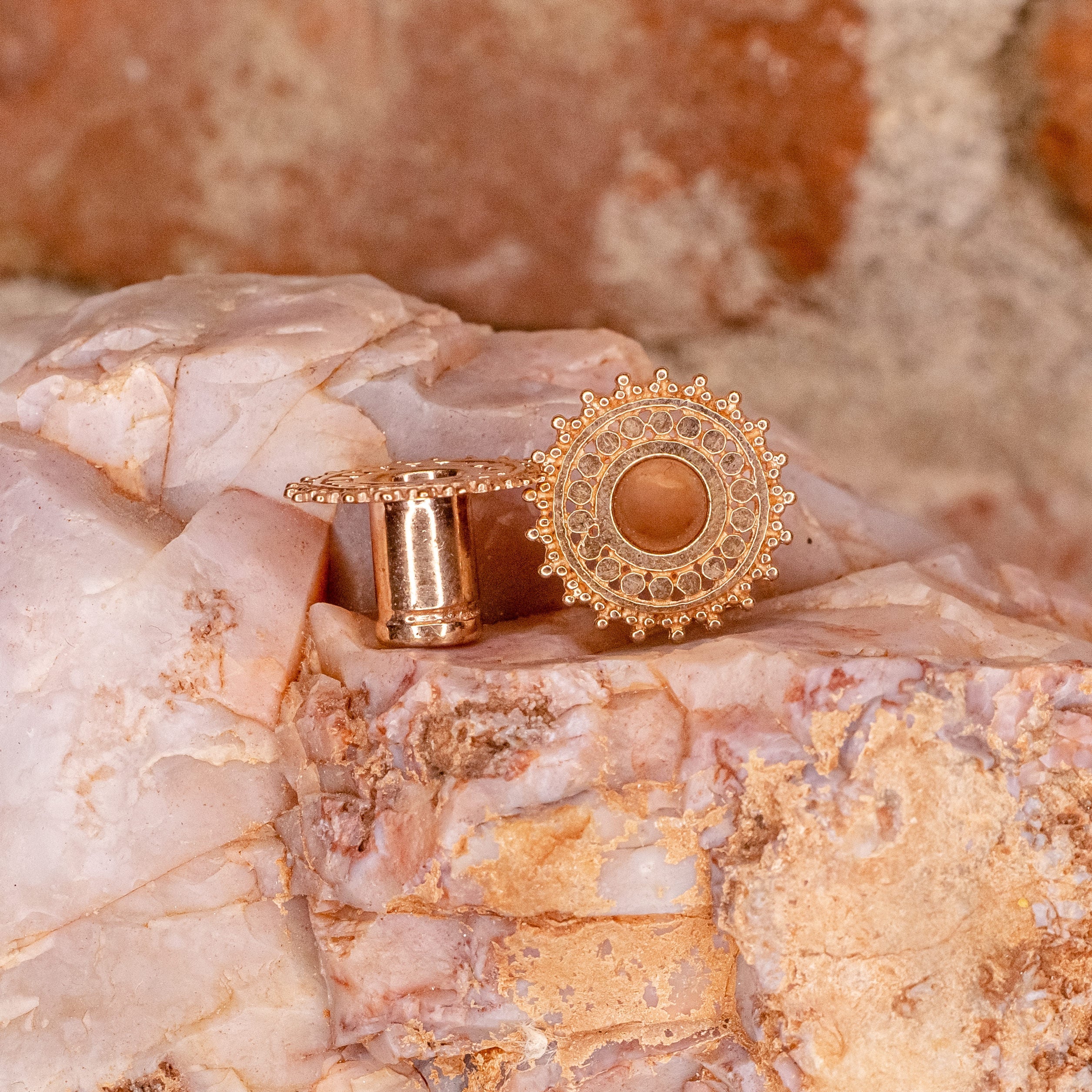 Afghan Eyelet-2g- Rose Gold Plated