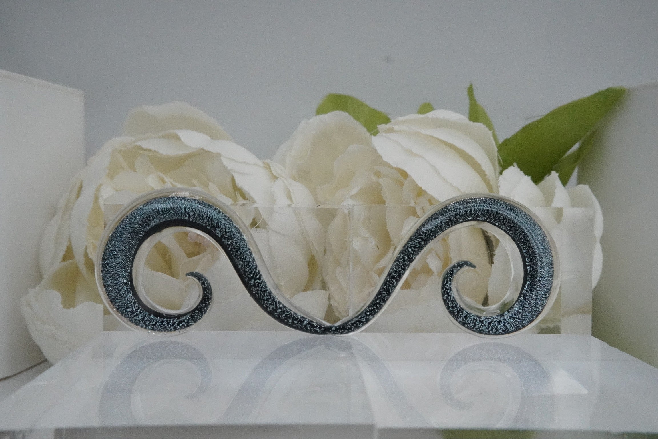 Blue Dichroic Glass Spirals- 0g