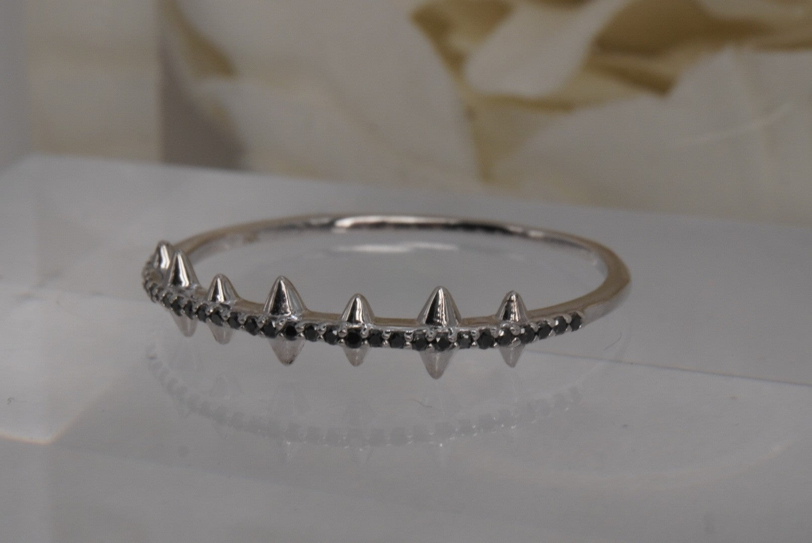 Fierce Finger Ring with GENUINE Black DIAMONDS