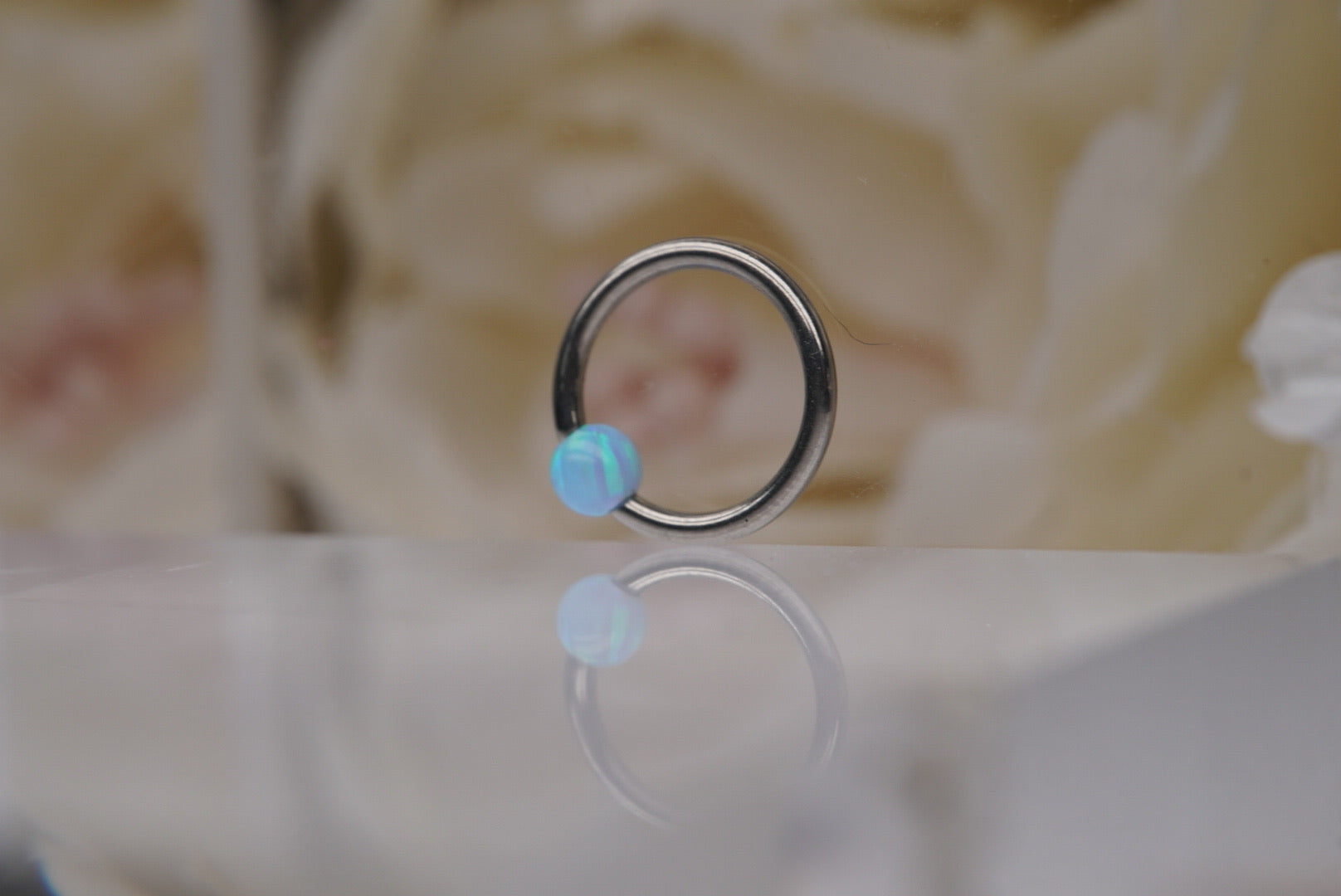 3mm Captive Bead- Sky Blue Opal