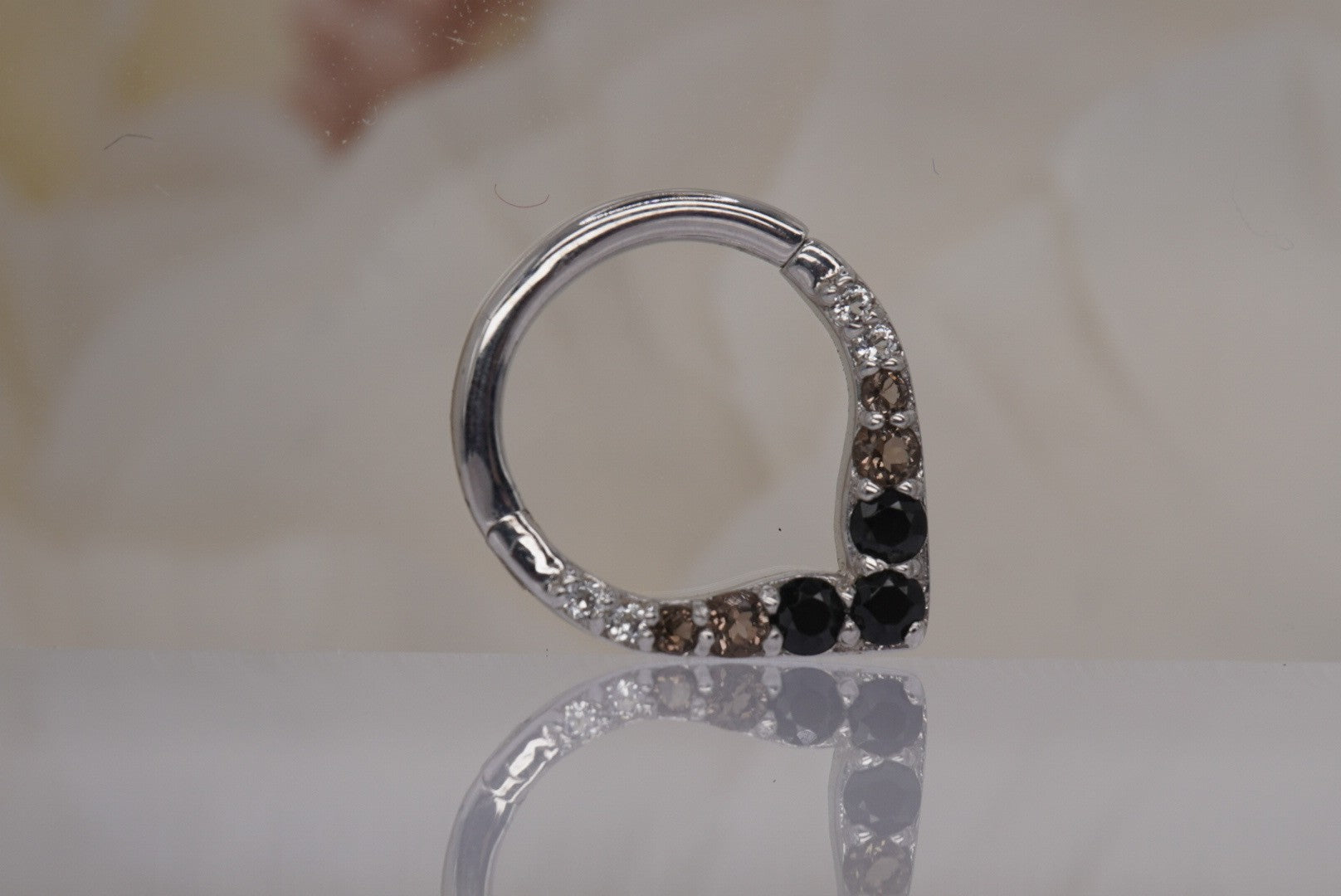 Rise and Shine Clicker with Smokey Quartz and Black Spinel
