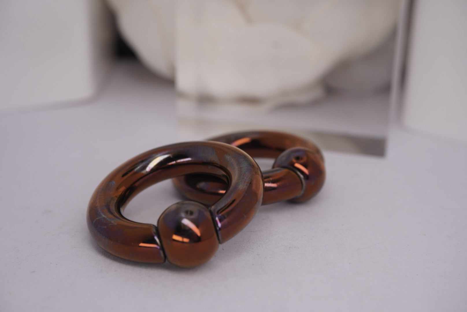 Dark Purple Oil Slick Captive Bead Ring - 2g