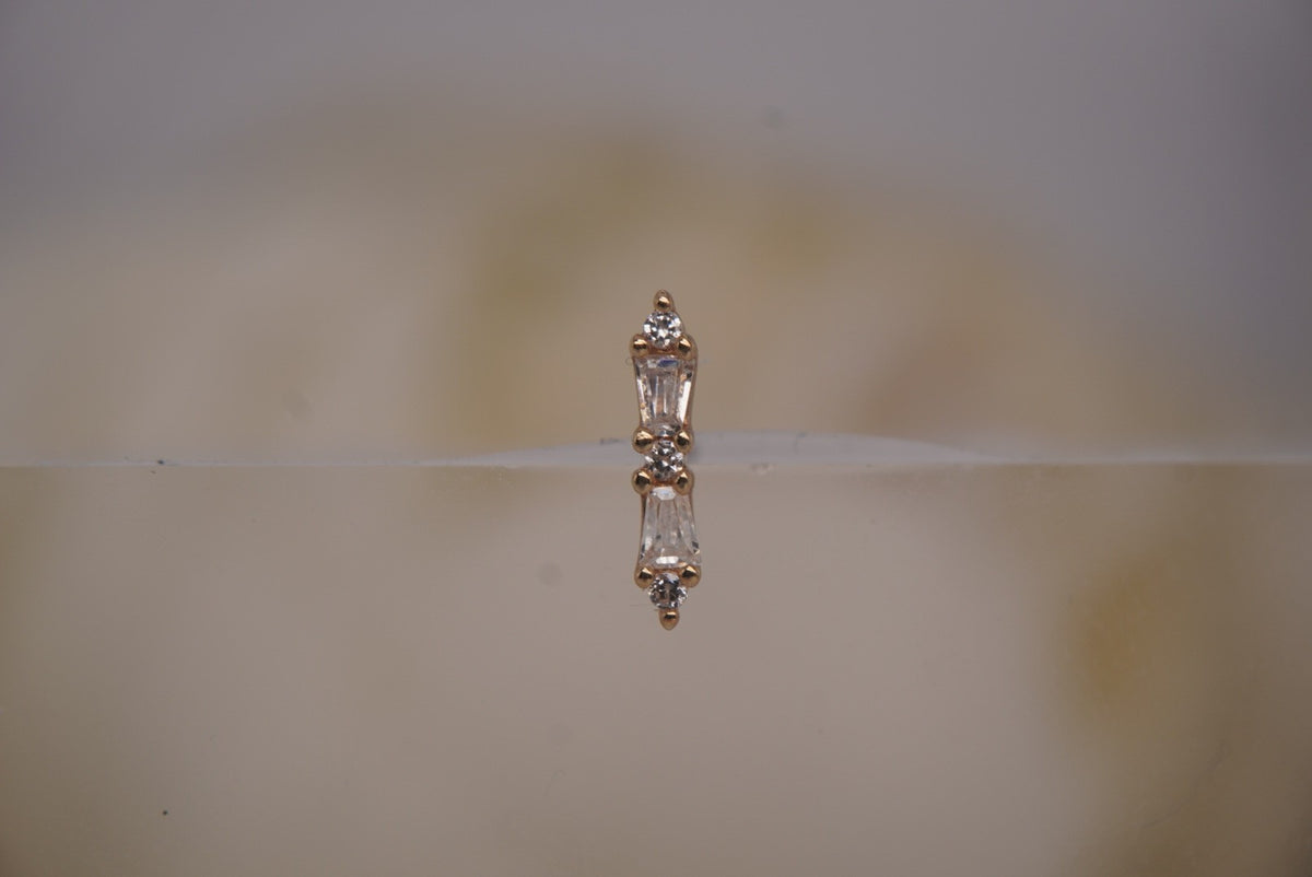 Buddha Jewelry Organics 14k 1.5x8.5mm "Idolized" with Crystals in yellow white and rose gold