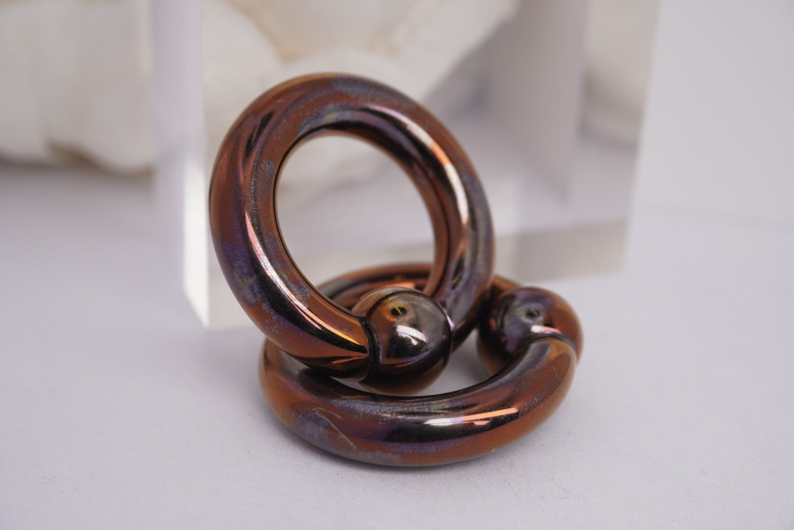Dark Purple Oil Slick Captive Bead Ring - 2g
