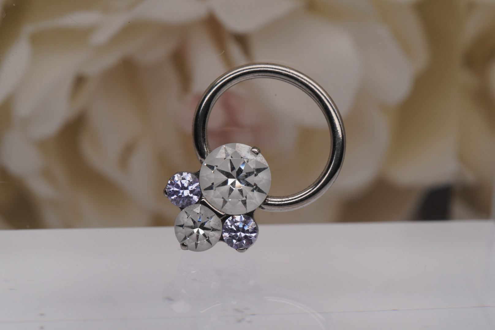 Caeli Captive Bead with Geo Star & Lavender Swarovski Crystals- Large