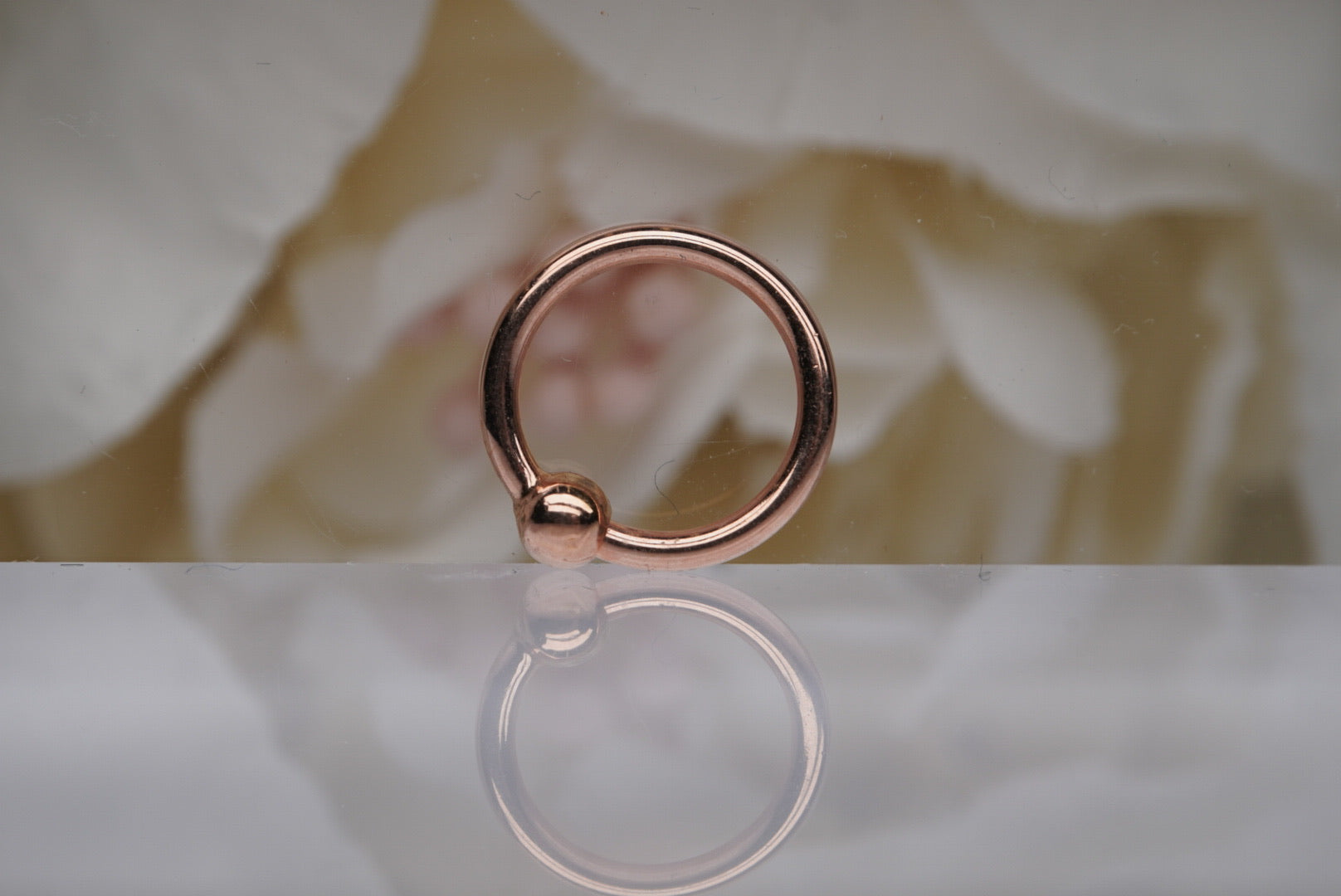 16g Fixed Bead Ring in Gold