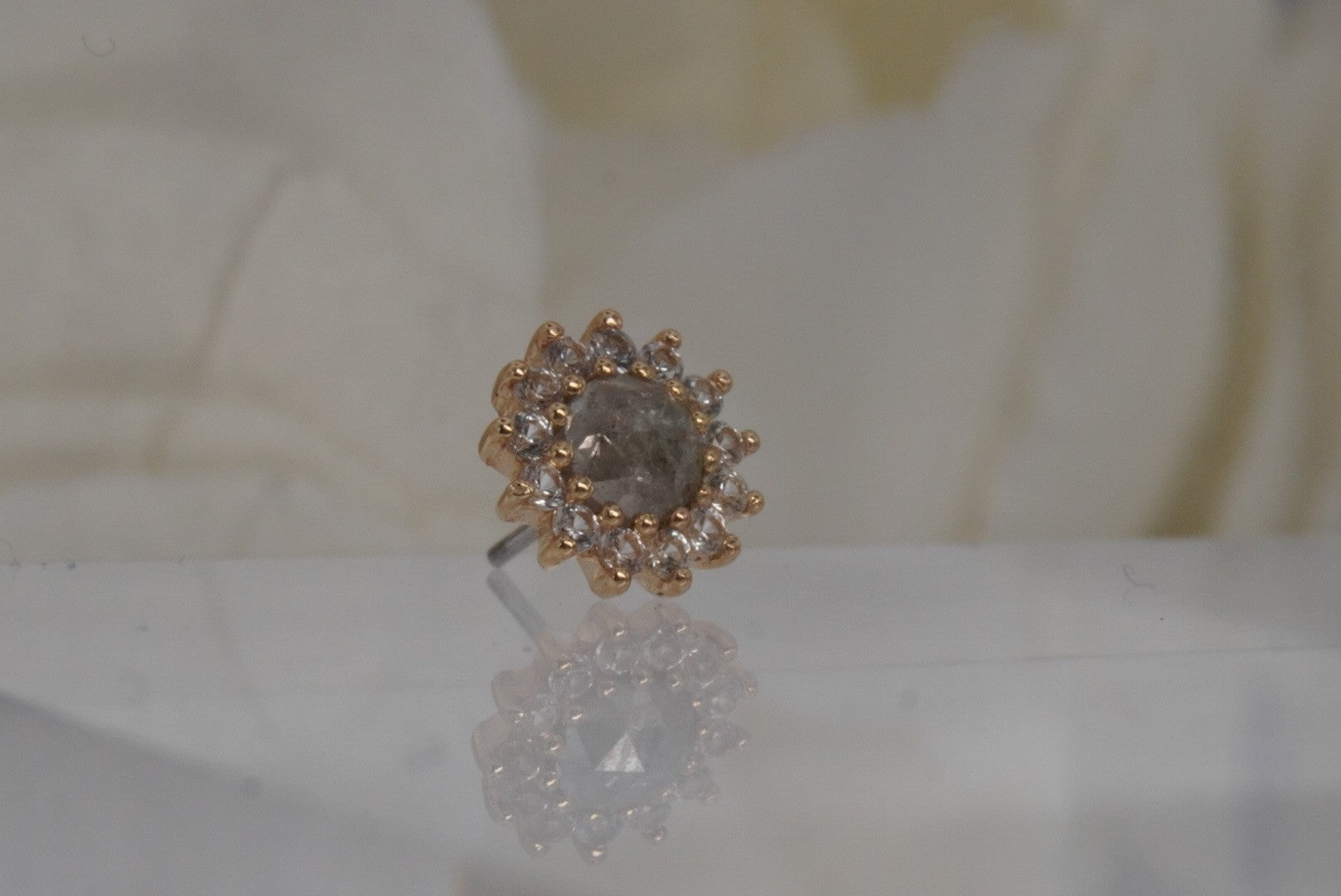 Delphine with Grey Diamonds & White Sapphires