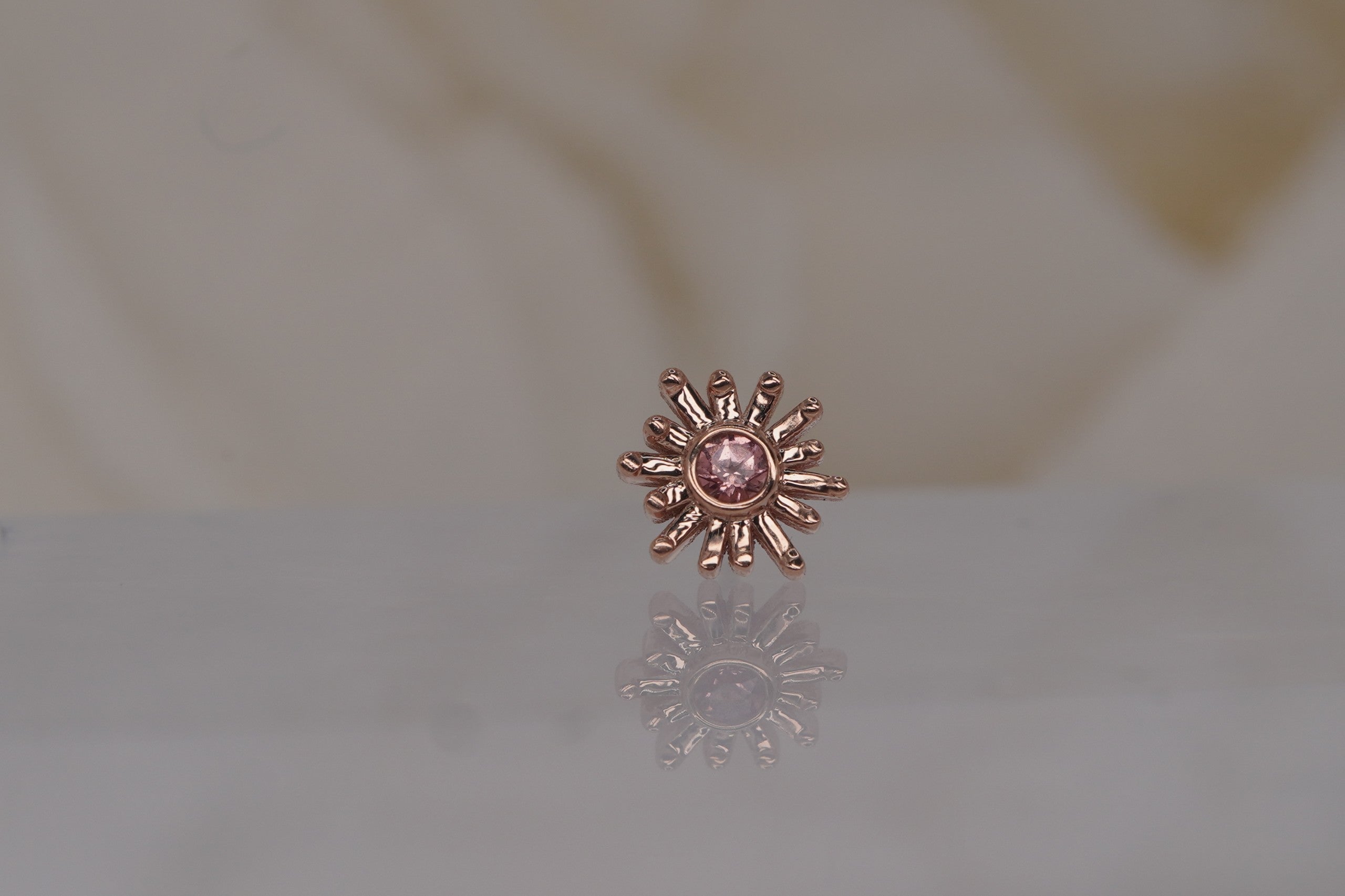 Small Sunray with Padparadscha Sapphire