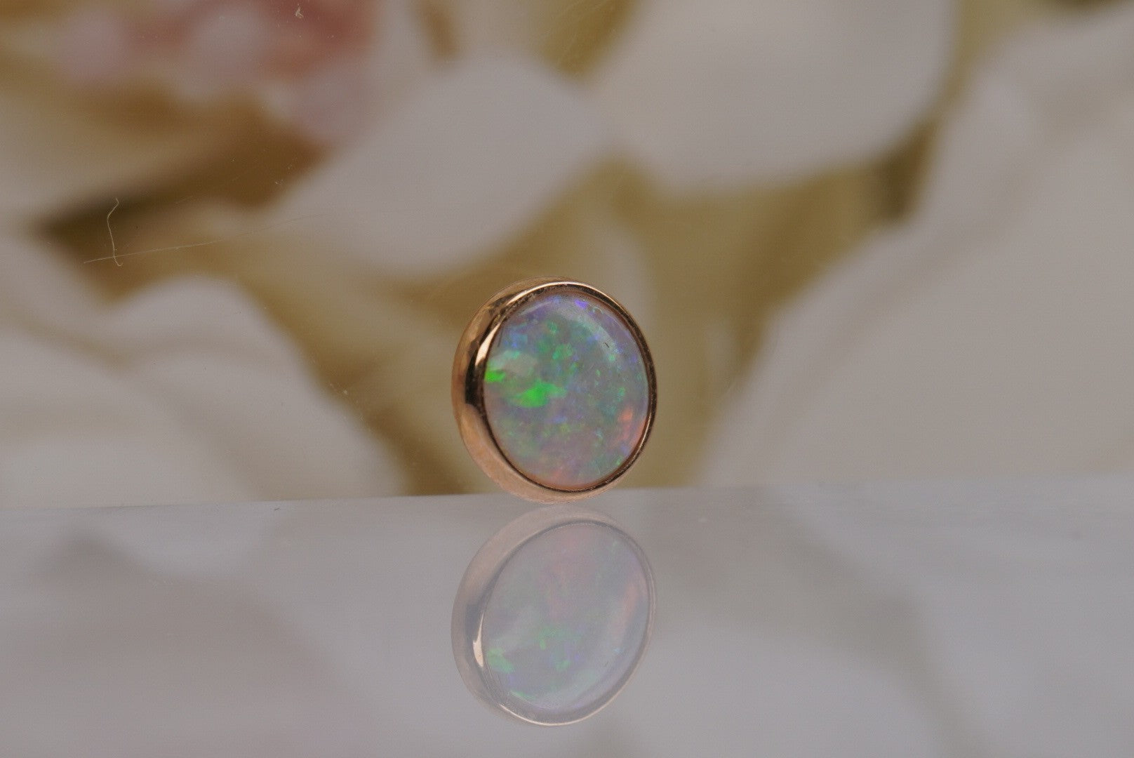 Round Cup Setting with White Opal