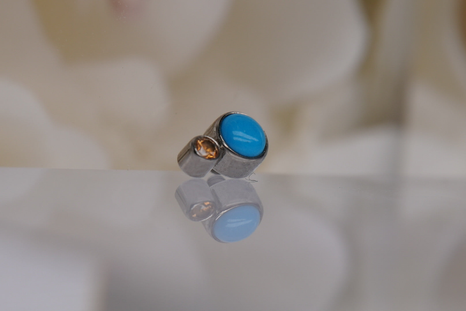 2-Gem (Turquoise with Amber)-12/14g