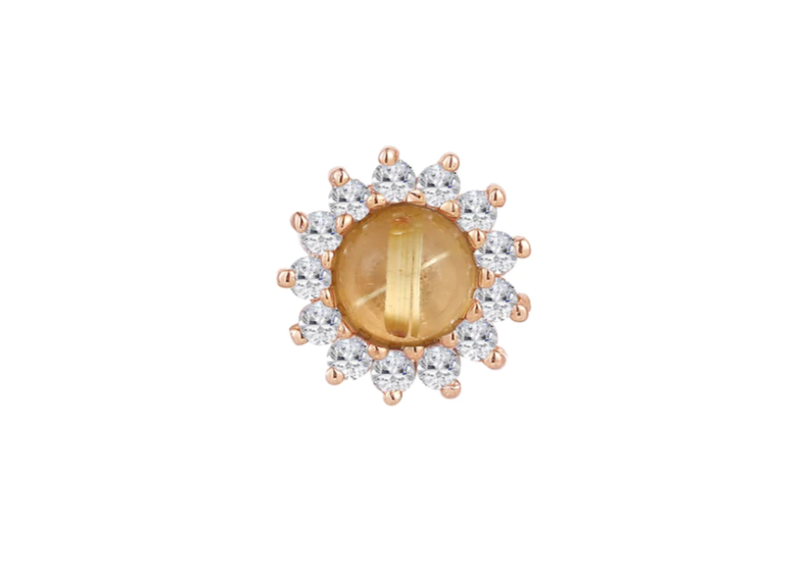Delphine w/ Golden Rutilated Quartz & White Sapphire