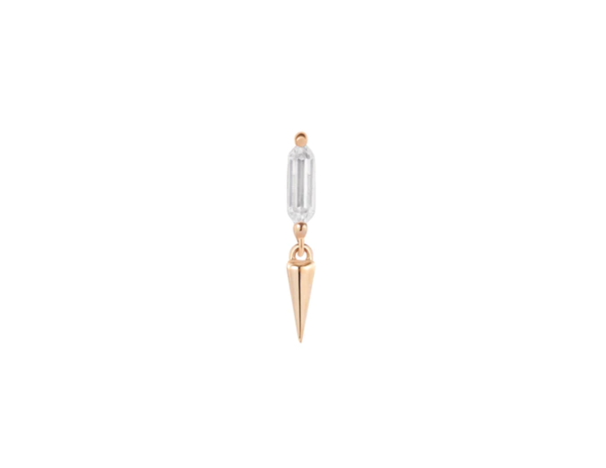 Buddha Jewelry Organics 14k12x1.5mm "Musea" THREADLESS with Crystals in rose gold stock image