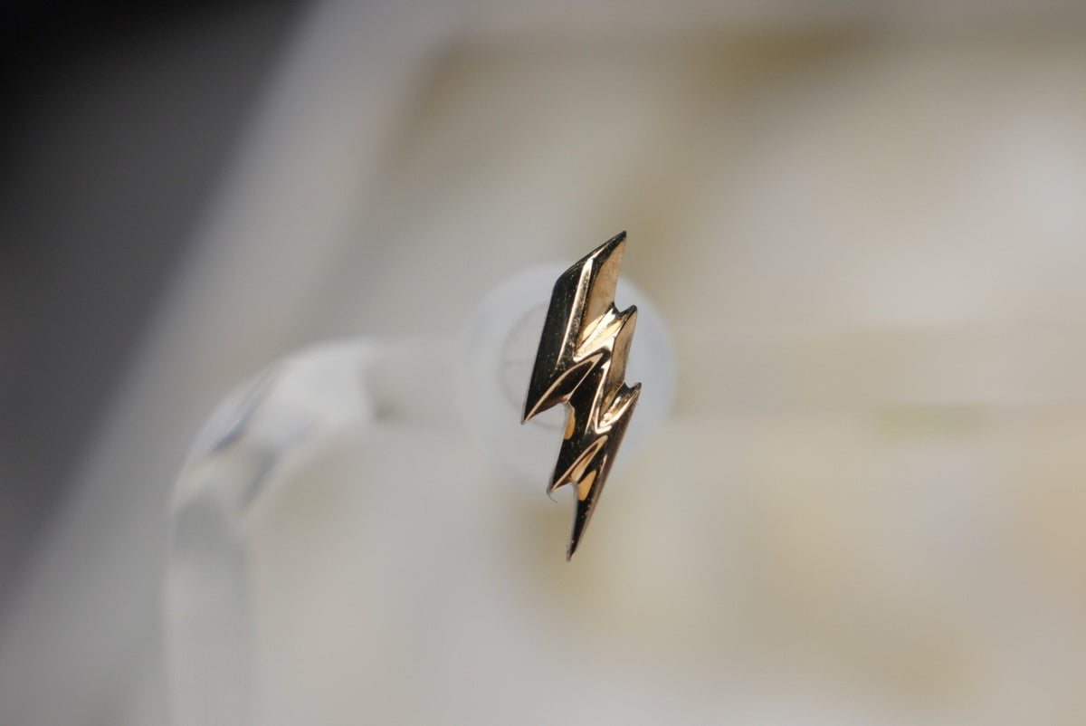 Tether 14k "Bolt." lightning bolt Threadless Yellow gold white gold rose gold