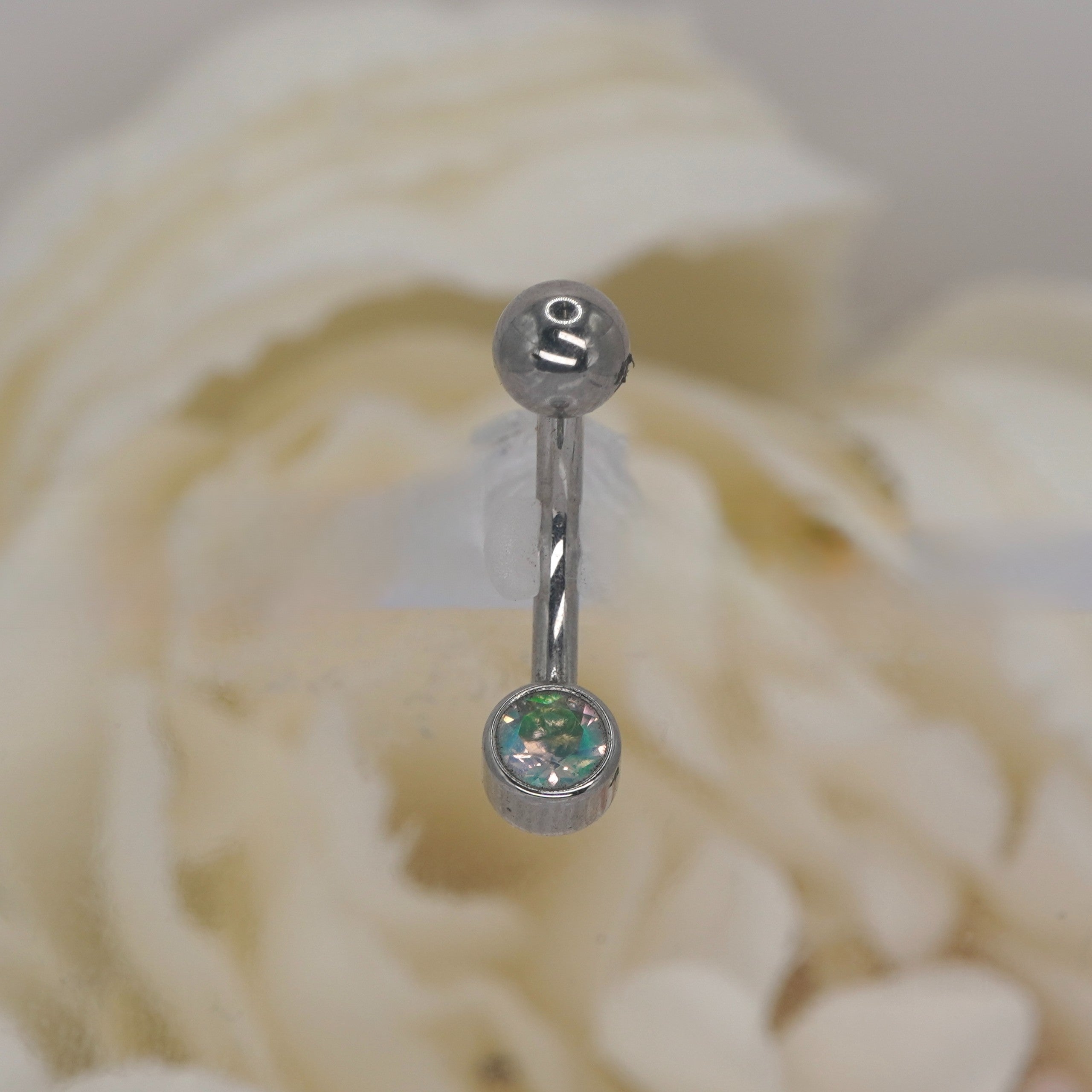 Paradise Shimmer 4mm Bezel Navel with Ball Top
